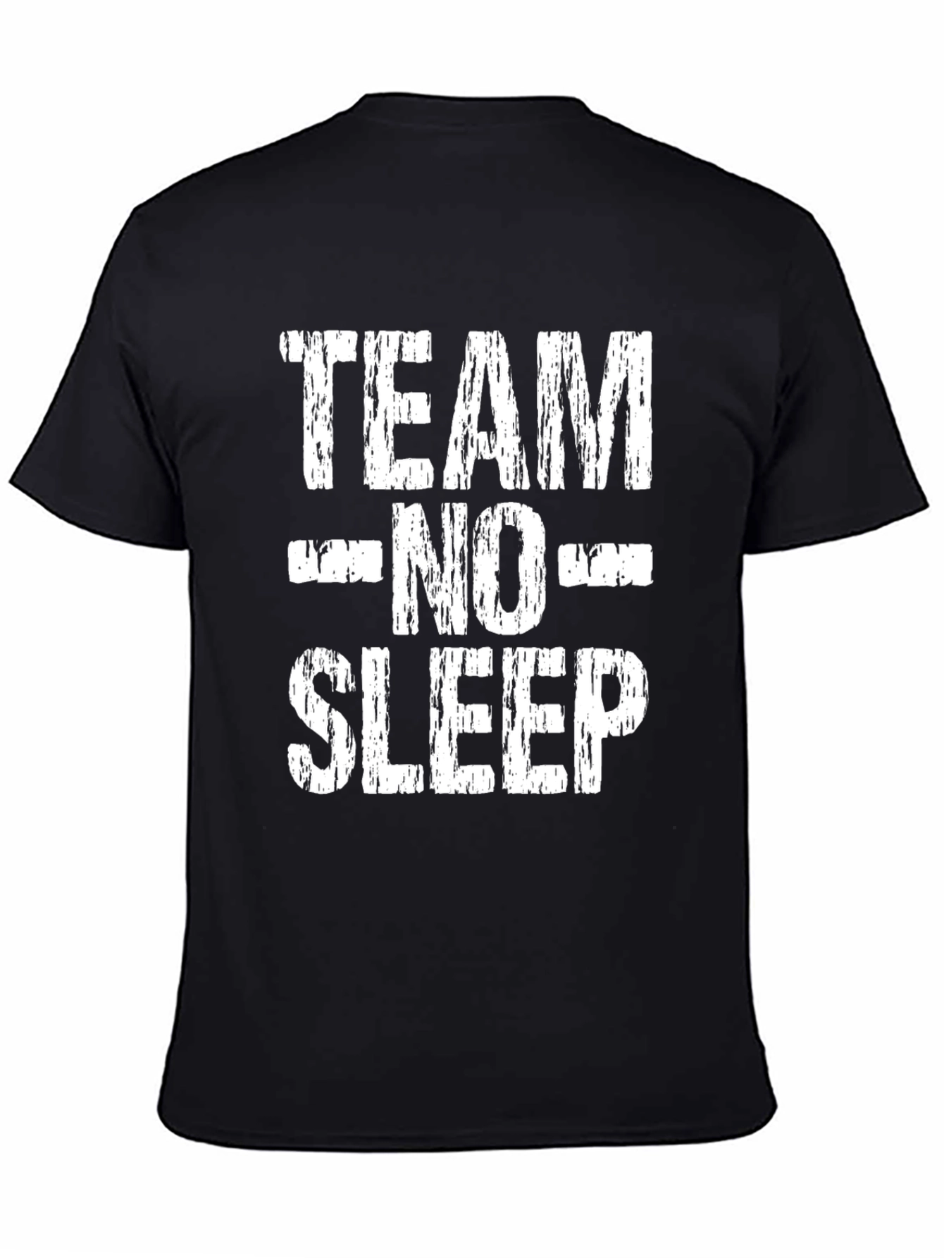 Black Team No Sleep Graphic T-Shirt - Black Cotton Tee view 4