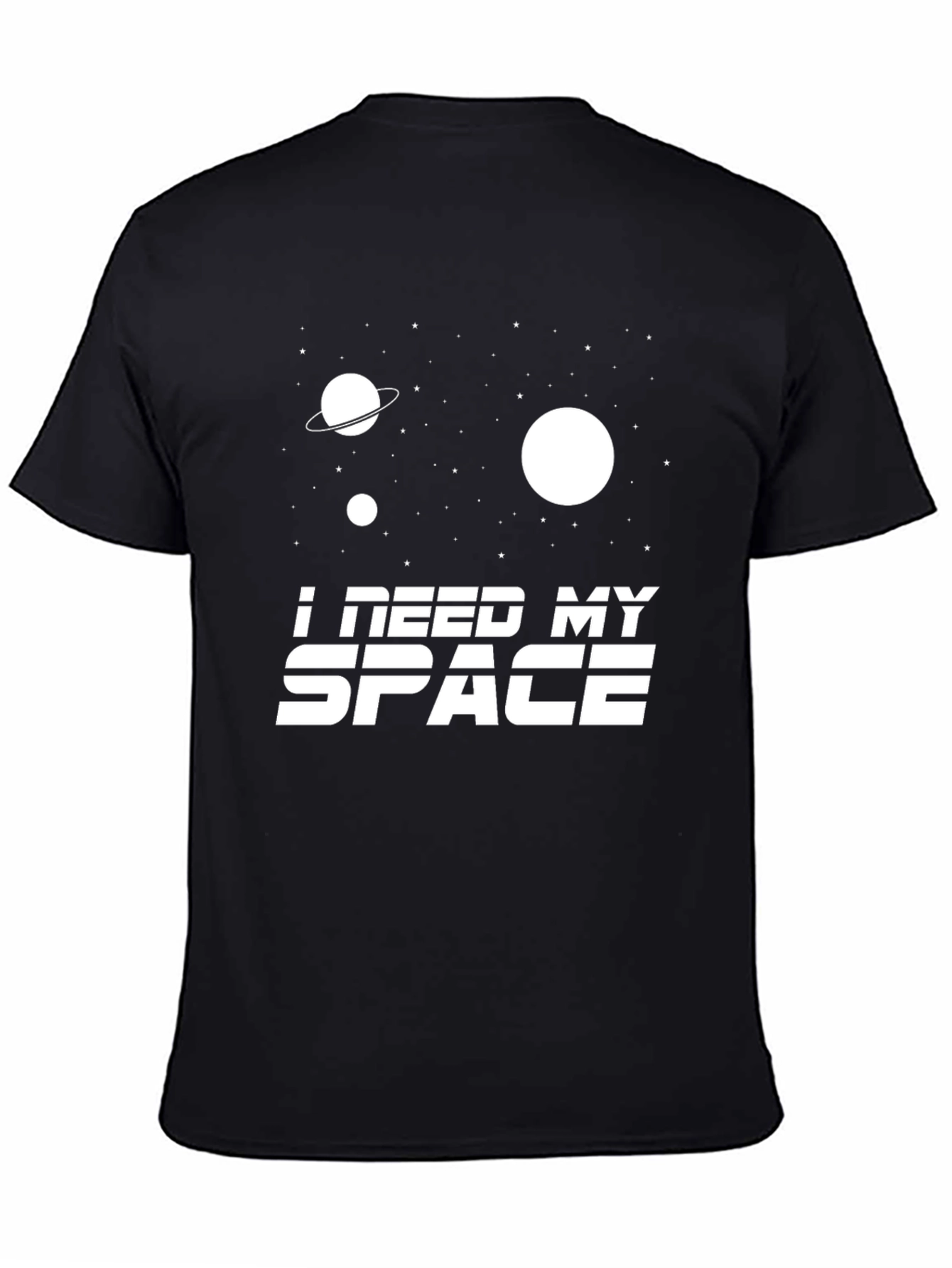 Black I Need My Space Graphic T-Shirt - Black Cotton Tee view 4