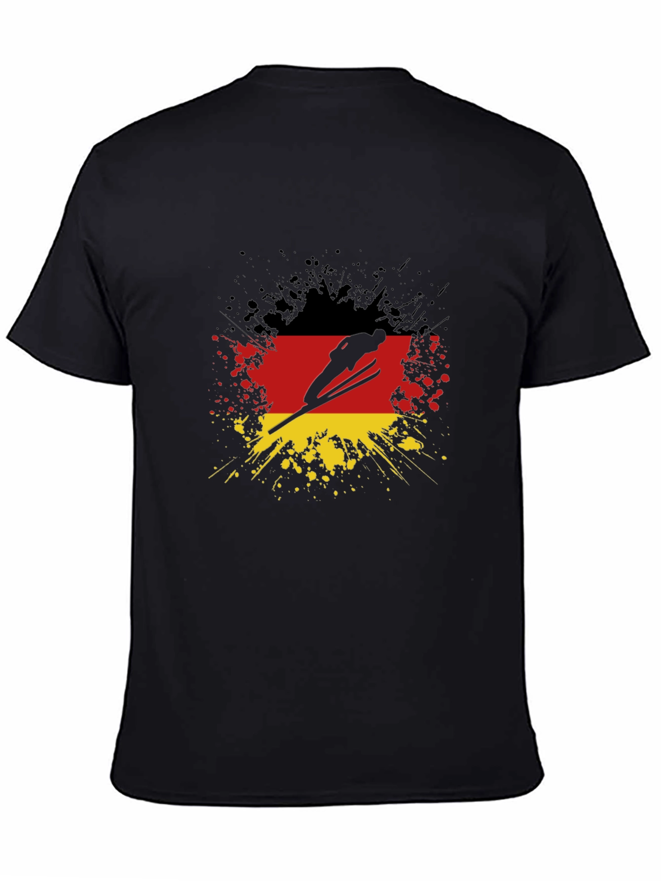 Black Germany Flag Ski Jumper T-Shirt view 4