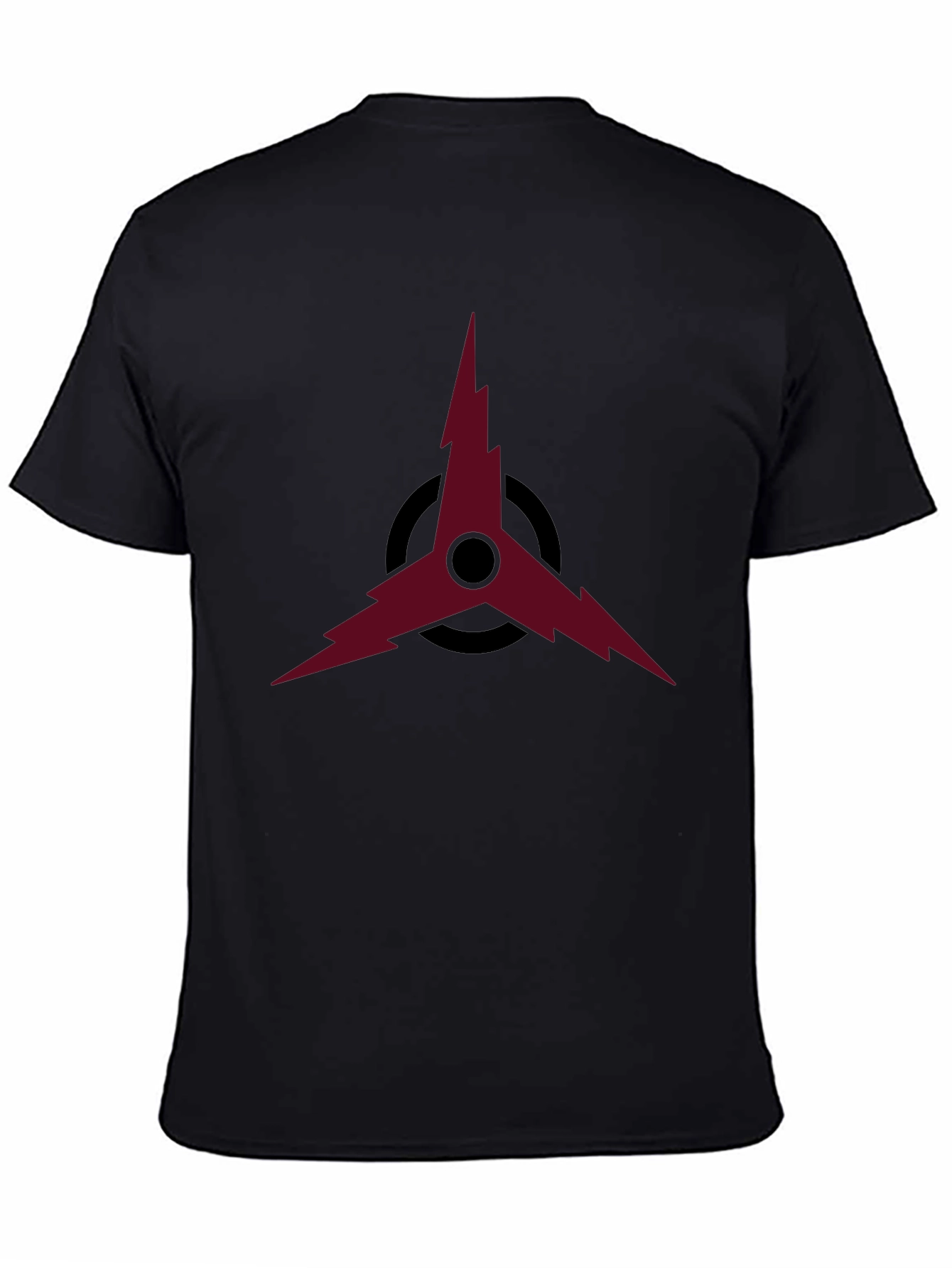 Black Black T-Shirt with Unique Red Symbol view 4