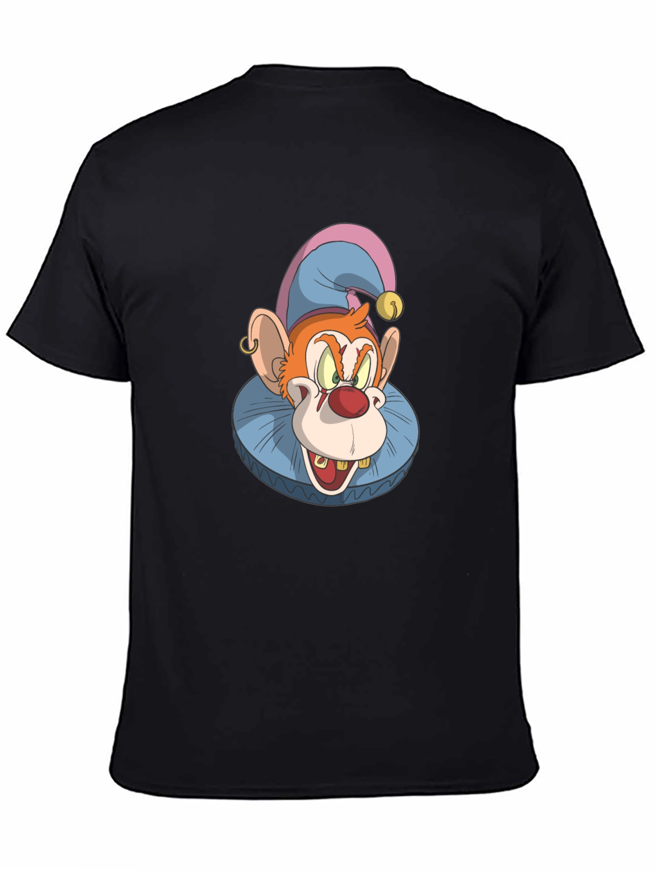 Black Clown Monkey Graphic Tee - Black Cotton T-Shirt view 4
