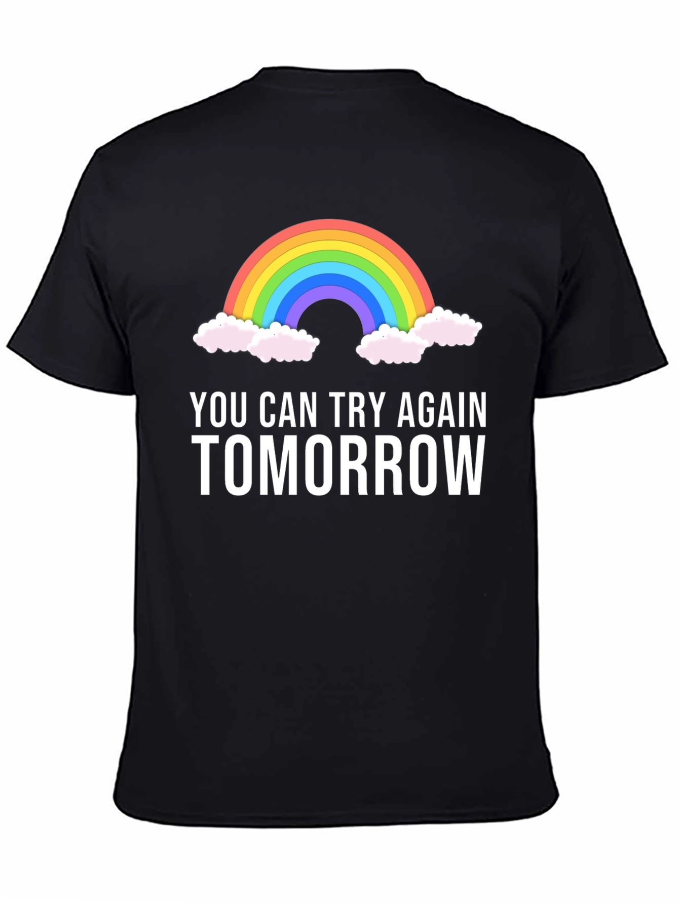 Black Rainbow Tomorrow Graphic Tee - Motivational T-Shirt view 4