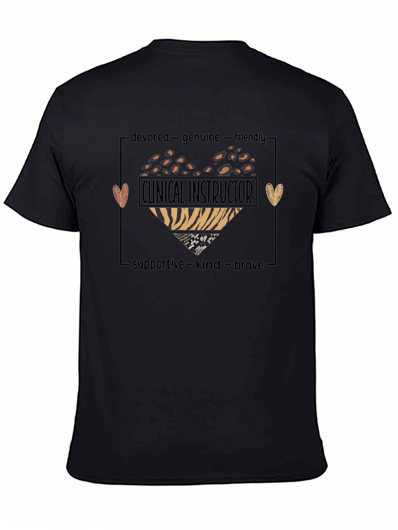 Black Clinical Instructor Heart Graphic T-Shirt view 4
