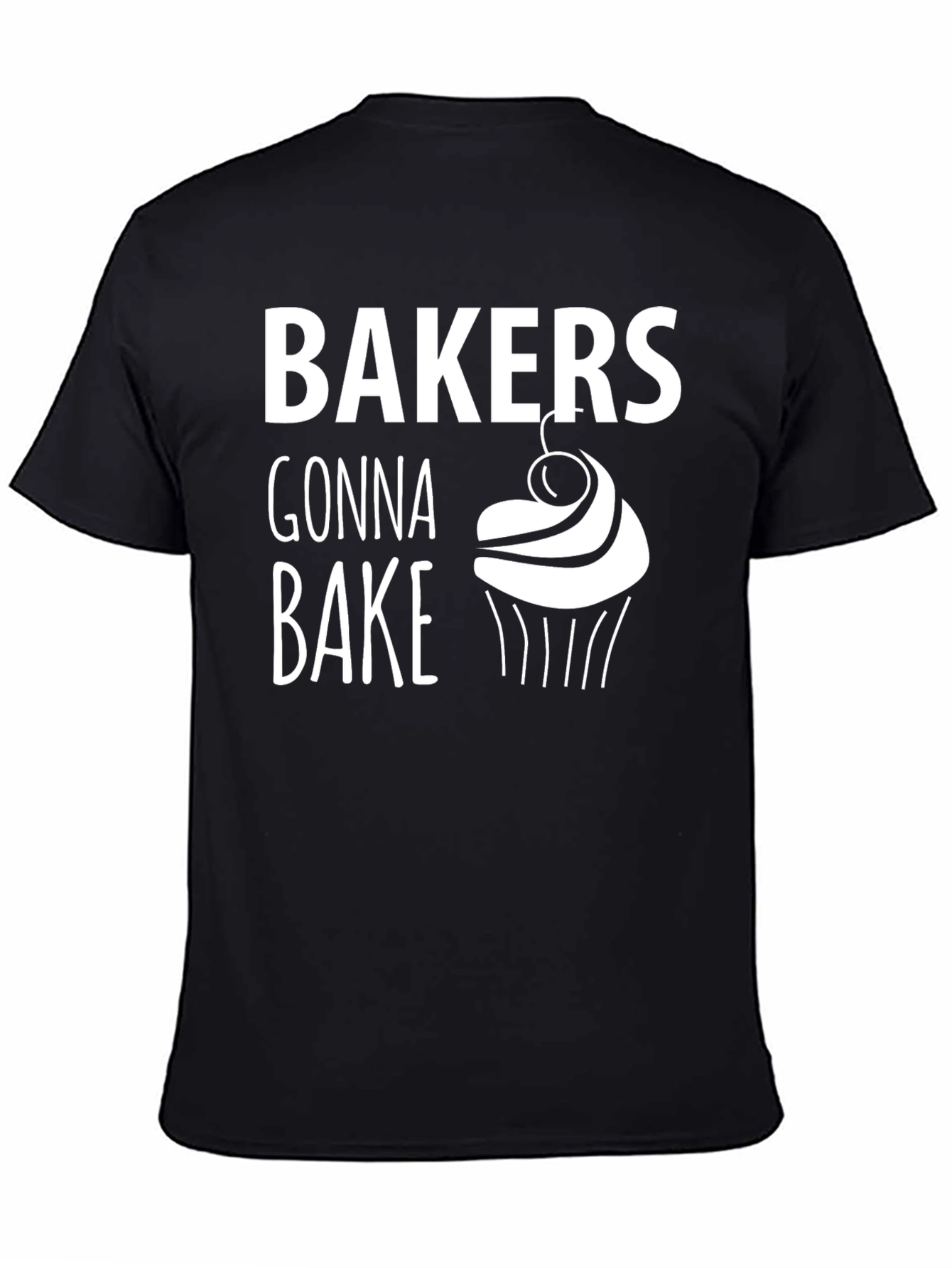 Black Bakers Gonna Bake T-Shirt - Black, Cupcake Design view 4