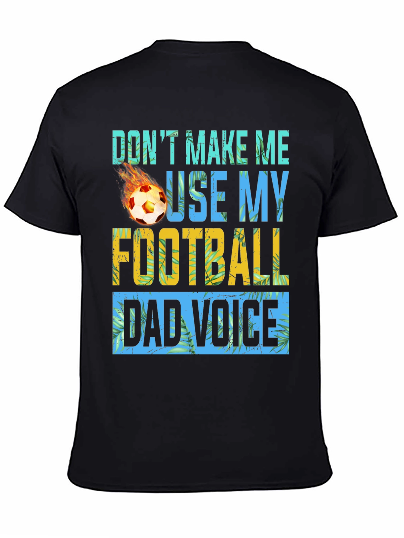 Black Funny Football Dad Voice Graphic T-Shirt view 4
