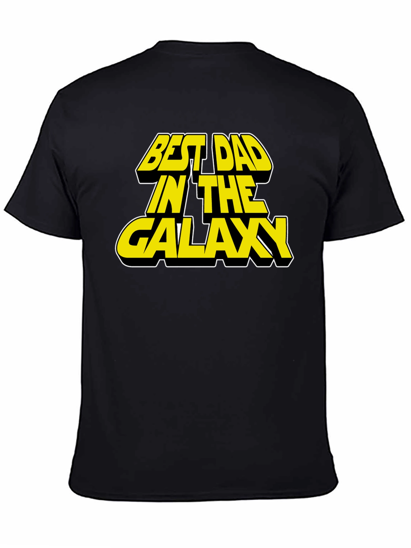 Black Best Dad in the Galaxy Black T-Shirt view 4