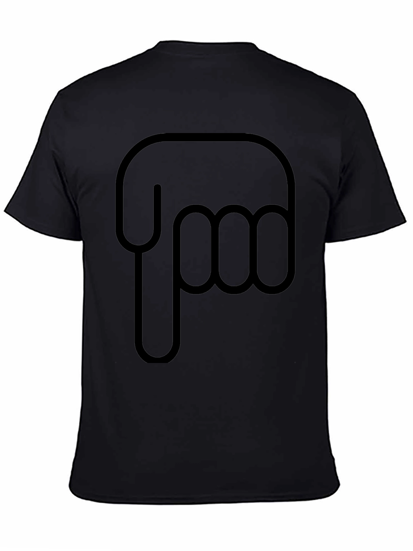 Black Pointing Finger Graphic Black T-Shirt view 4