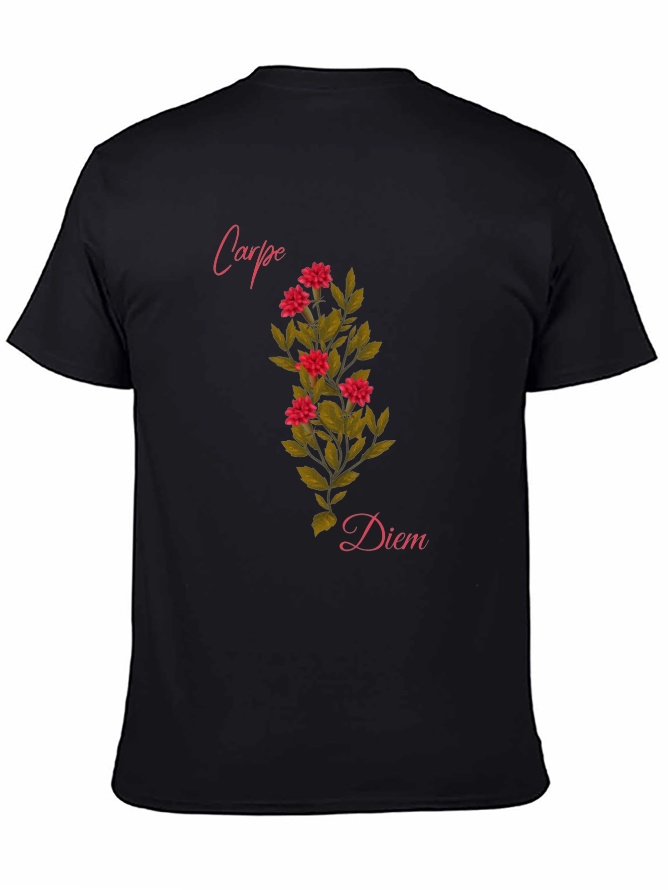 Black Carpe Diem Floral T-Shirt - Seize the Day! view 4