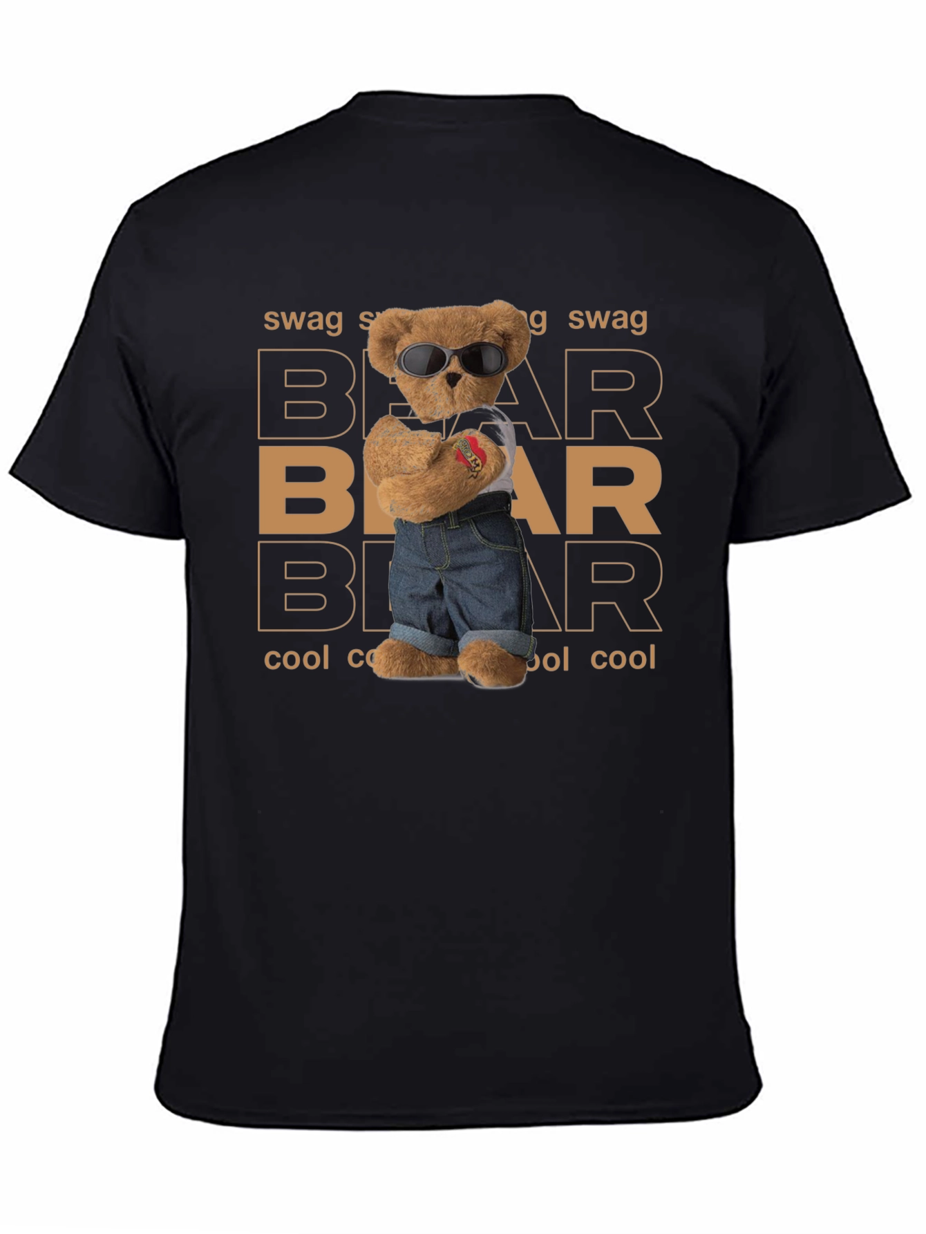 Black Cool Bear Swag Graphic Tee view 4