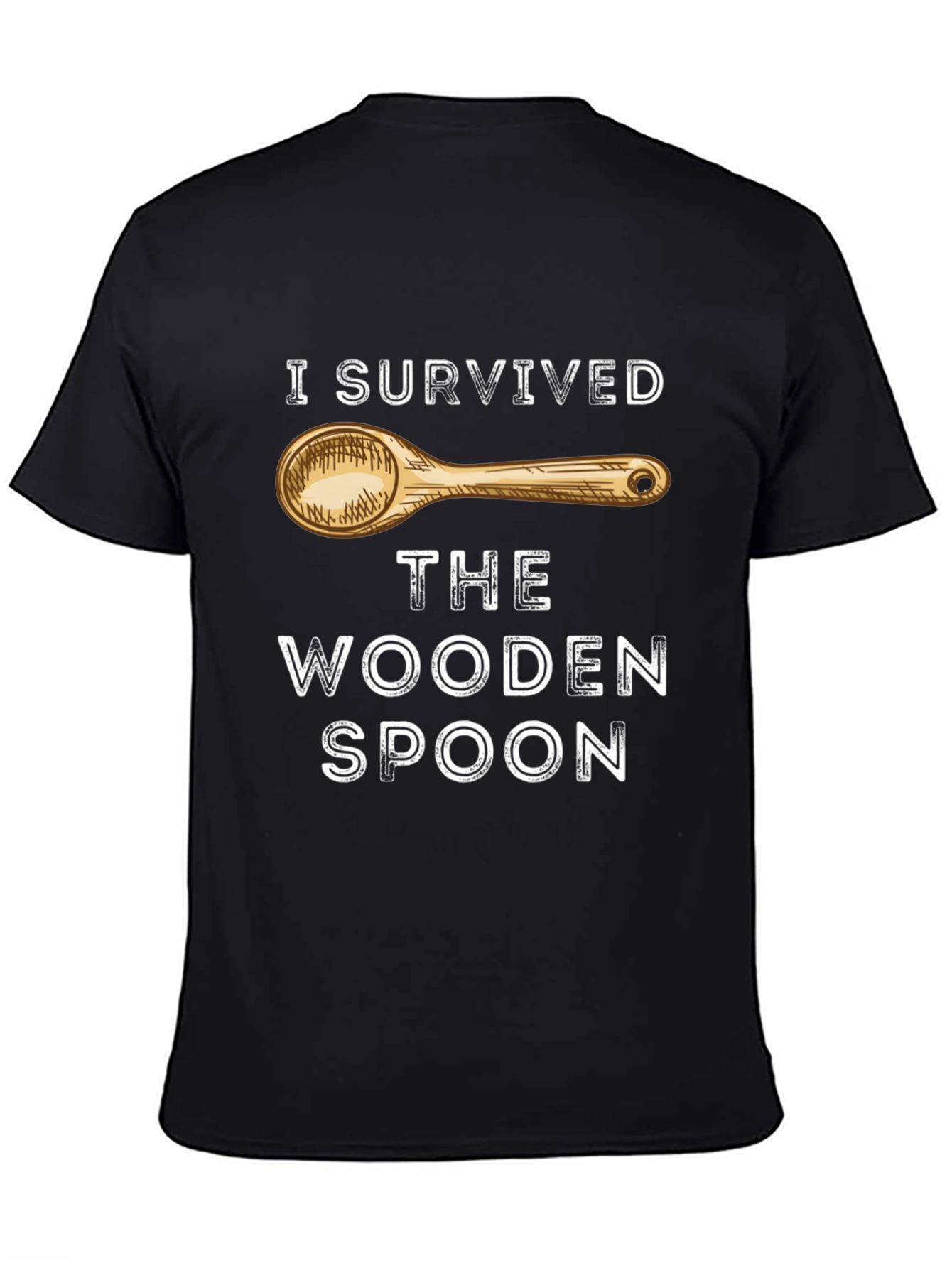 Black I Survived the Wooden Spoon Novelty T-Shirt view 4