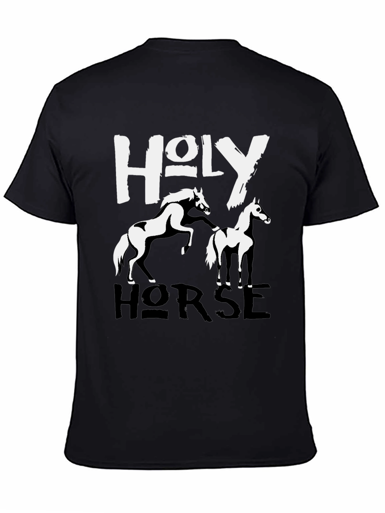 Black Holy Horse Graphic T-Shirt view 4