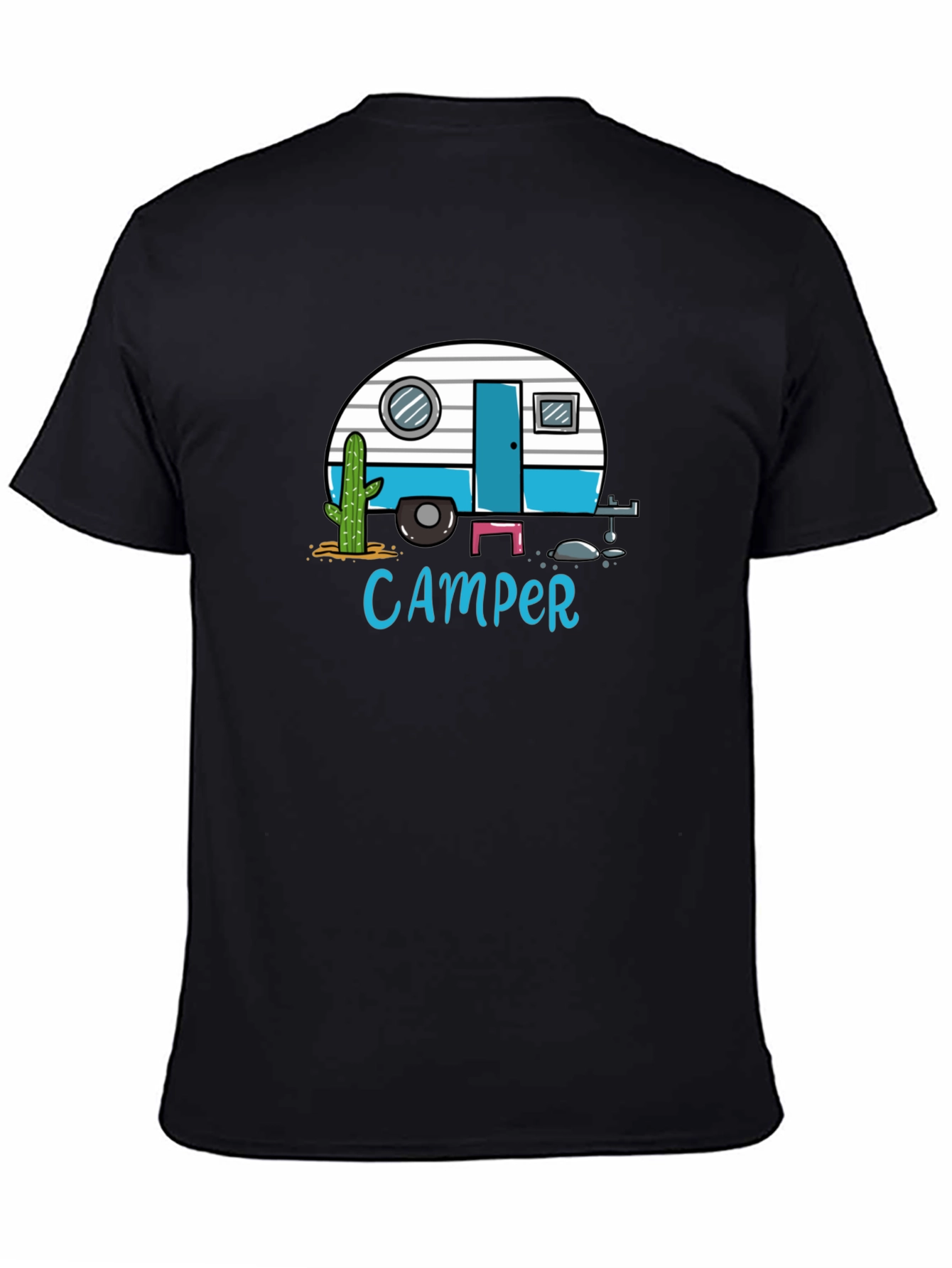 Black Camper Graphic T-Shirt - Black Tee view 4