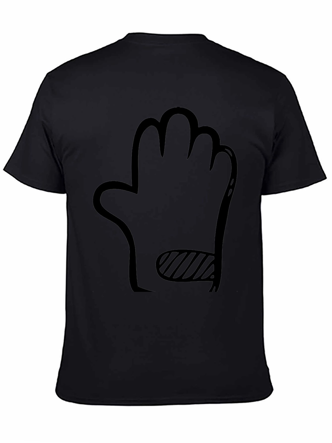 Black Novelty Hand Graphic Black T-Shirt view 4