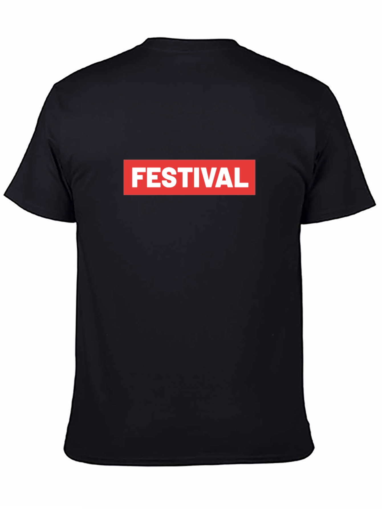 Black Festival Box Logo Graphic Tee - Cool Black T-Shirt view 4