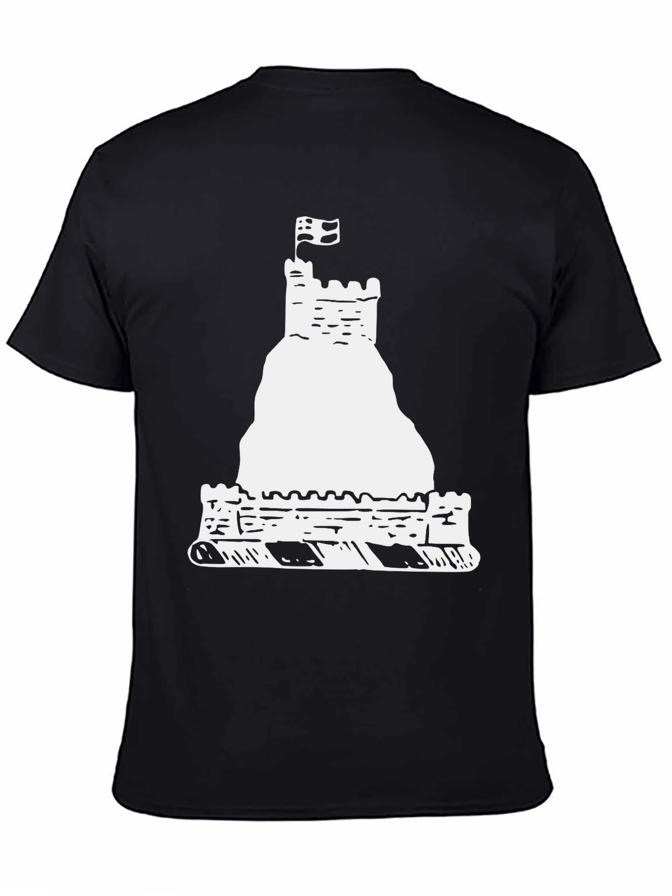 Black Castle T-Shirt, Unique Graphic Tee view 4