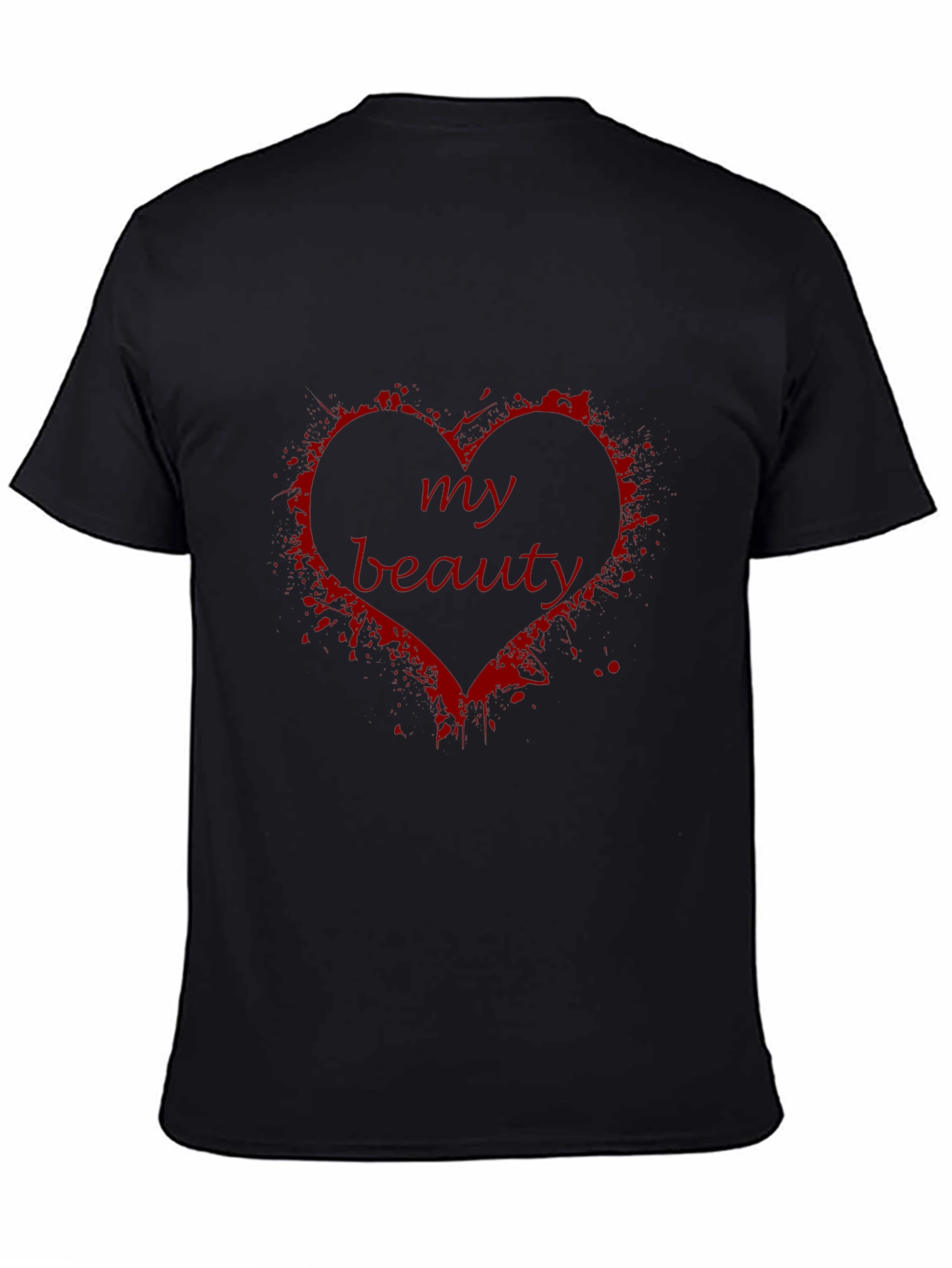 Black My Beauty Heart Graphic T-Shirt - Soft Black Tee view 4
