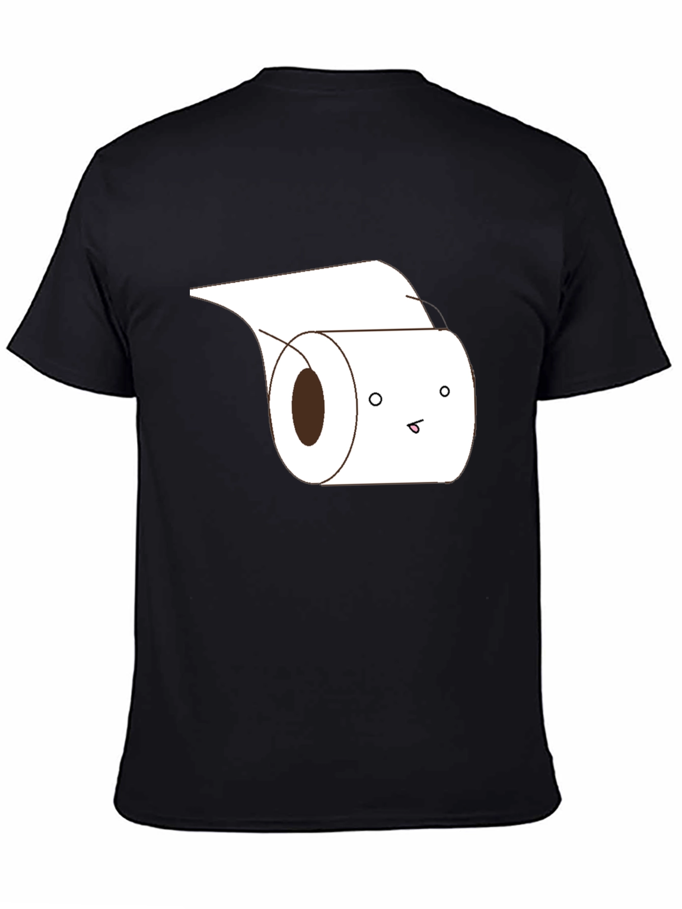 Black Funny Toilet Paper Roll Graphic Tee - Black view 4