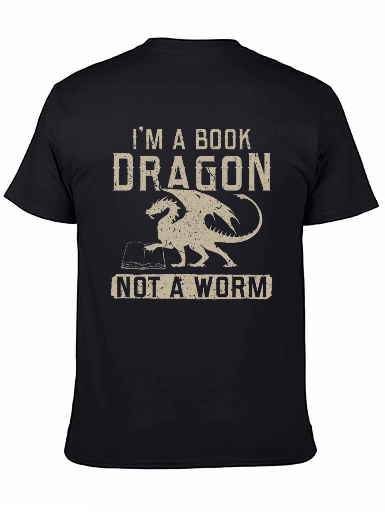 Black Book Dragon T-Shirt -  I'm A Book Dragon Tee view 4