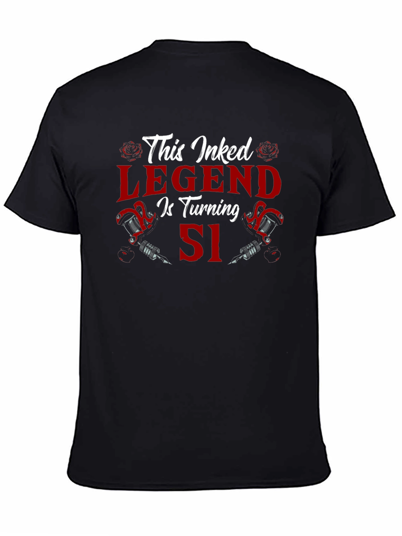 Black Inked Legend 51st Birthday T-Shirt view 4