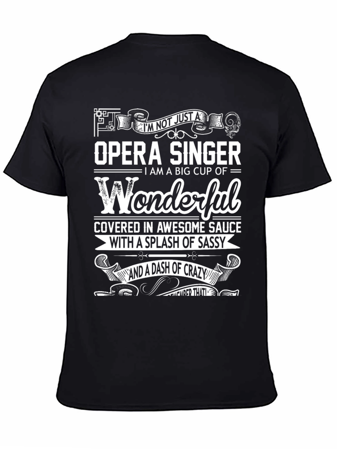Black Opera Singer Novelty Graphic Tee view 4