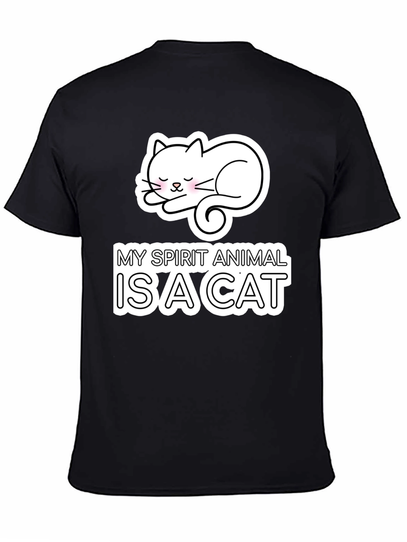 Black My Spirit Animal is a Cat T-Shirt view 4