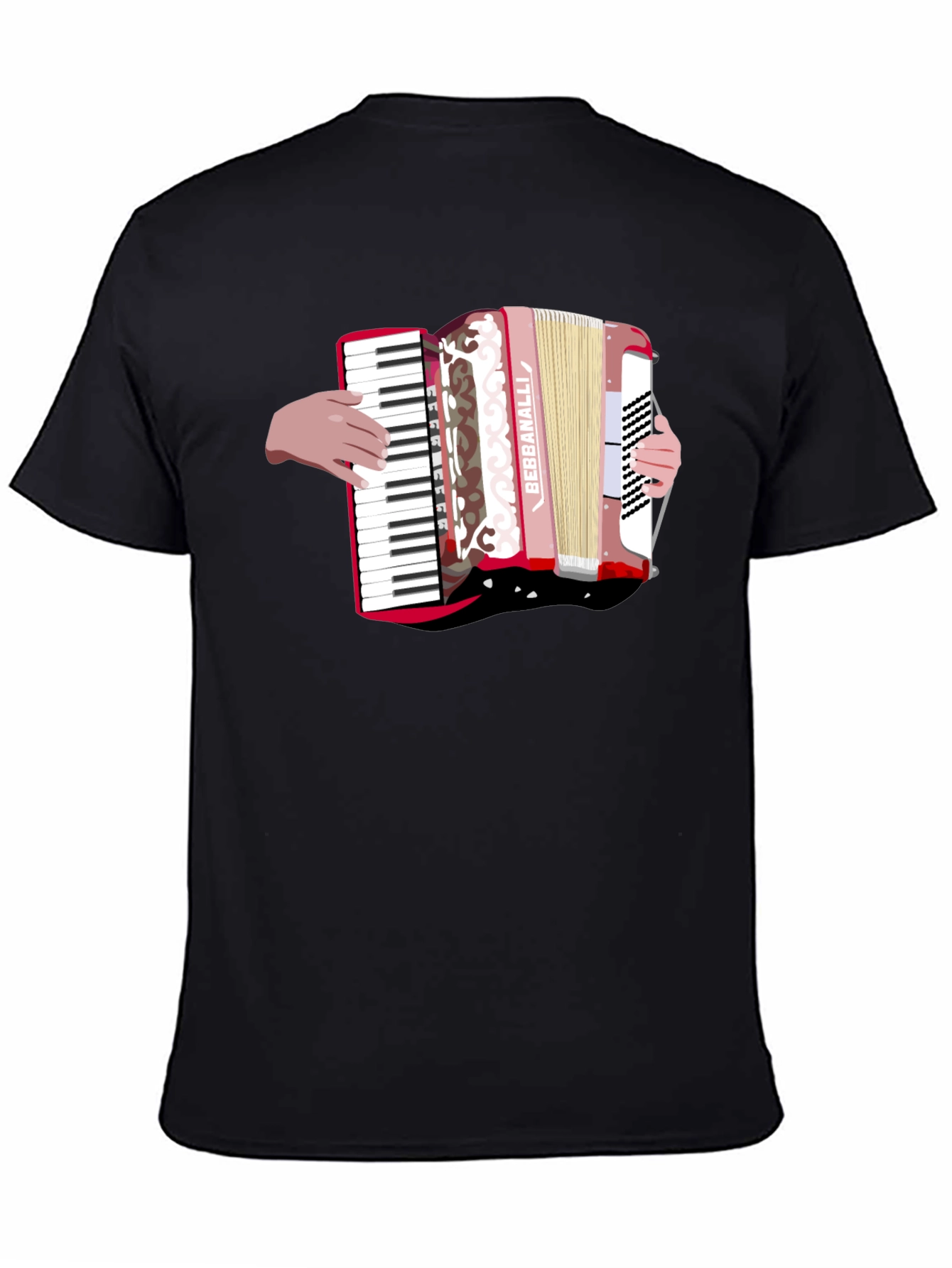 Black Accordion Graphic Black T-Shirt view 4