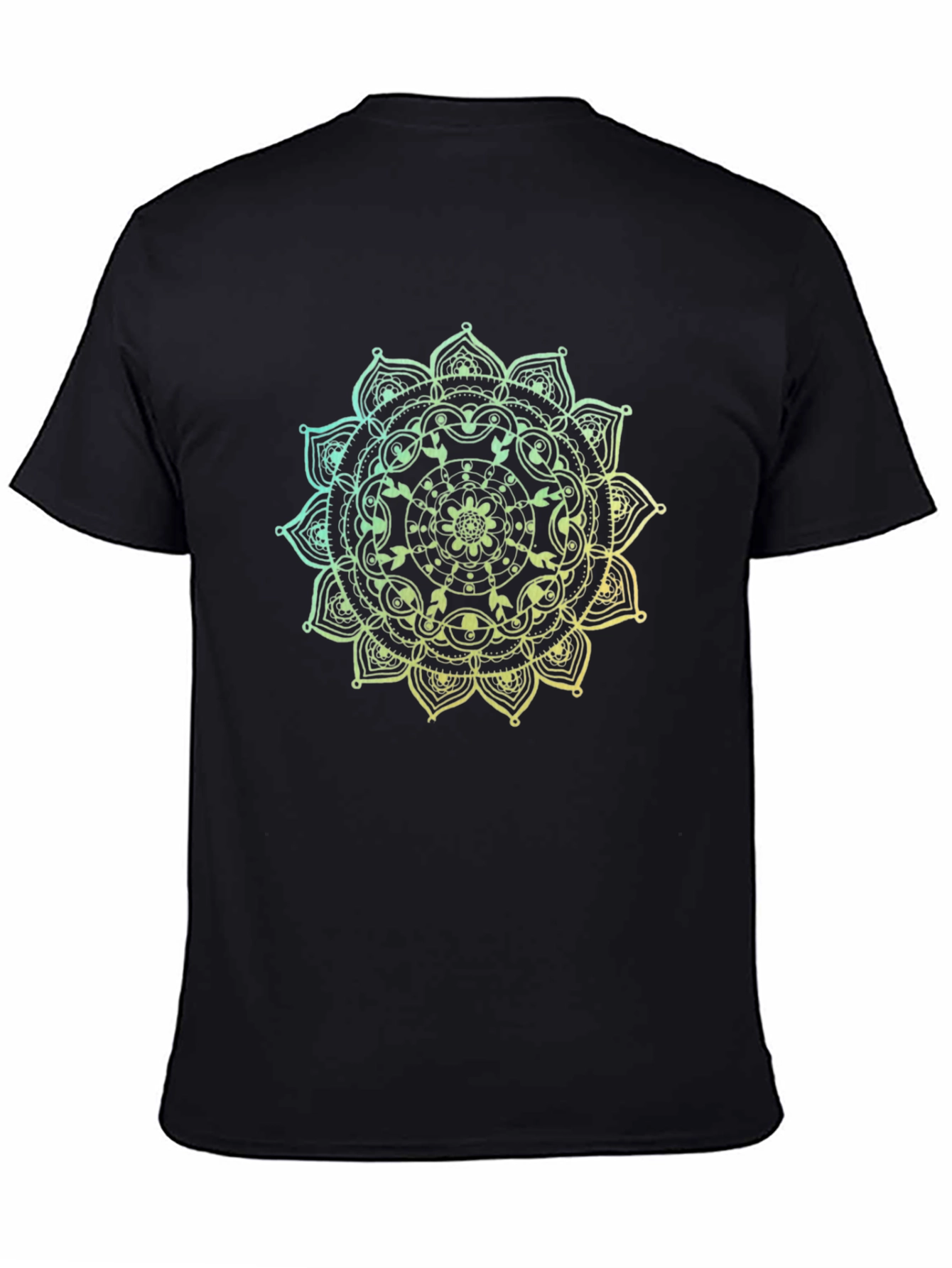 Black Mandala Graphic Tee - Men's Black T-Shirt view 4