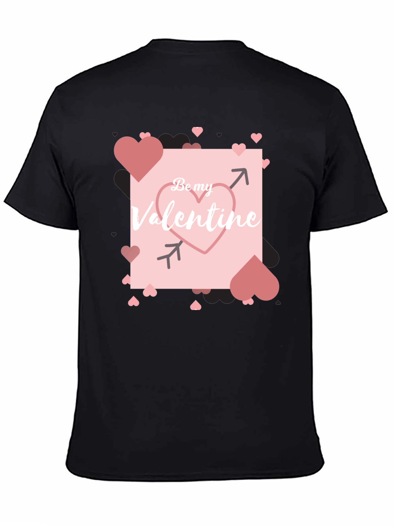 Black Be My Valentine Black Graphic Tee view 4