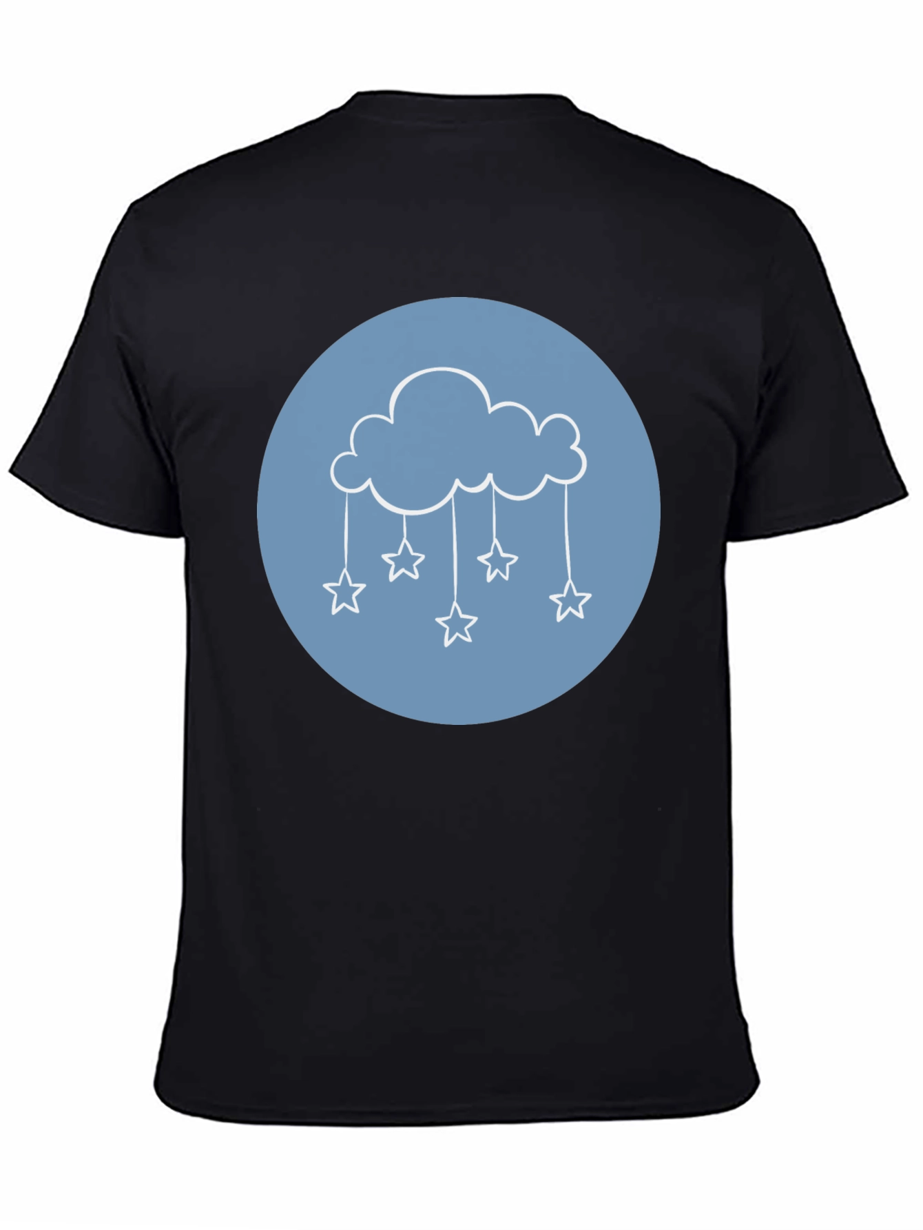 Black Cloud & Stars Graphic Tee - Black T-Shirt view 4