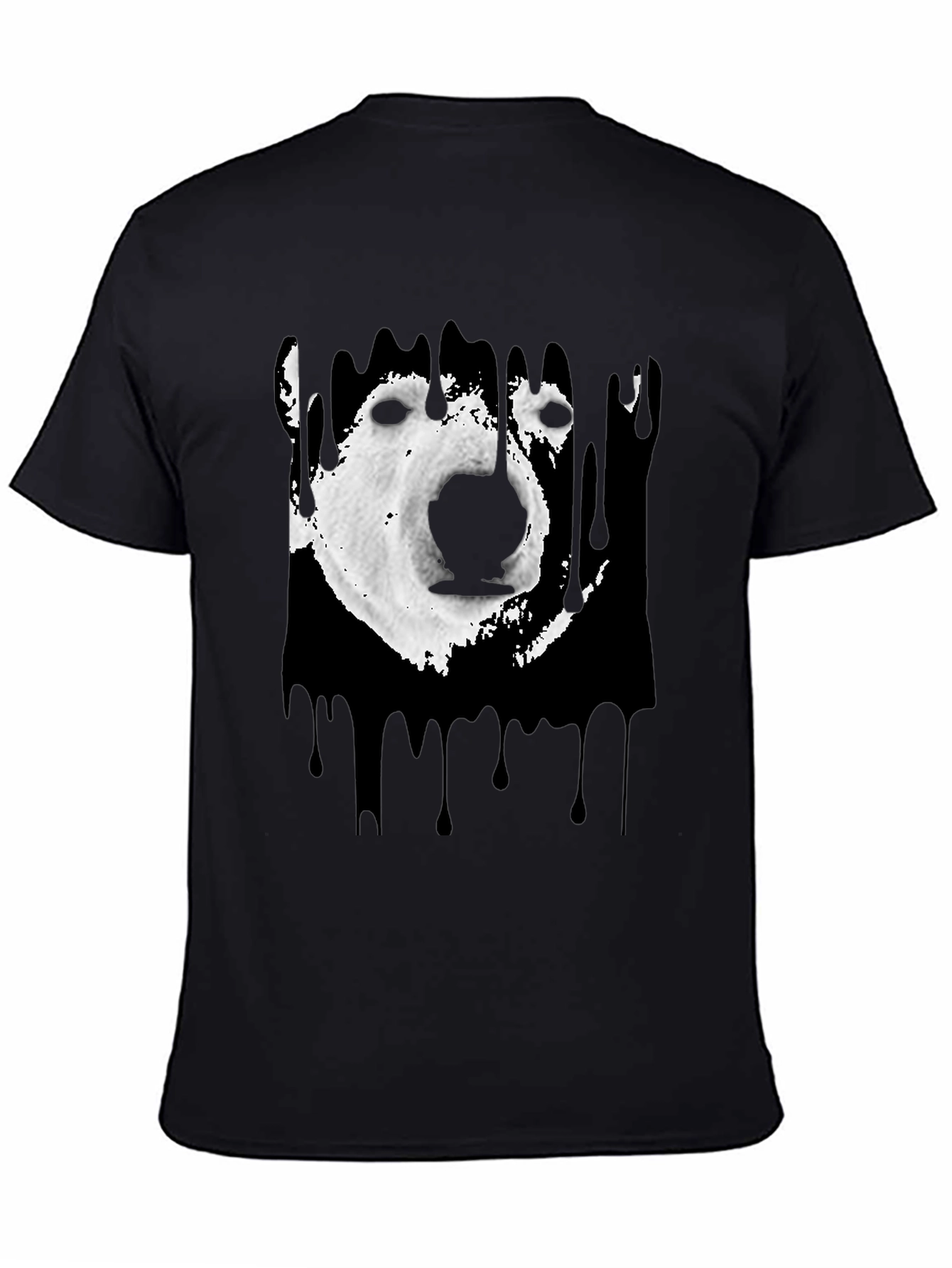Black Polar Bear Graphic Tee - Black Cotton Blend view 4