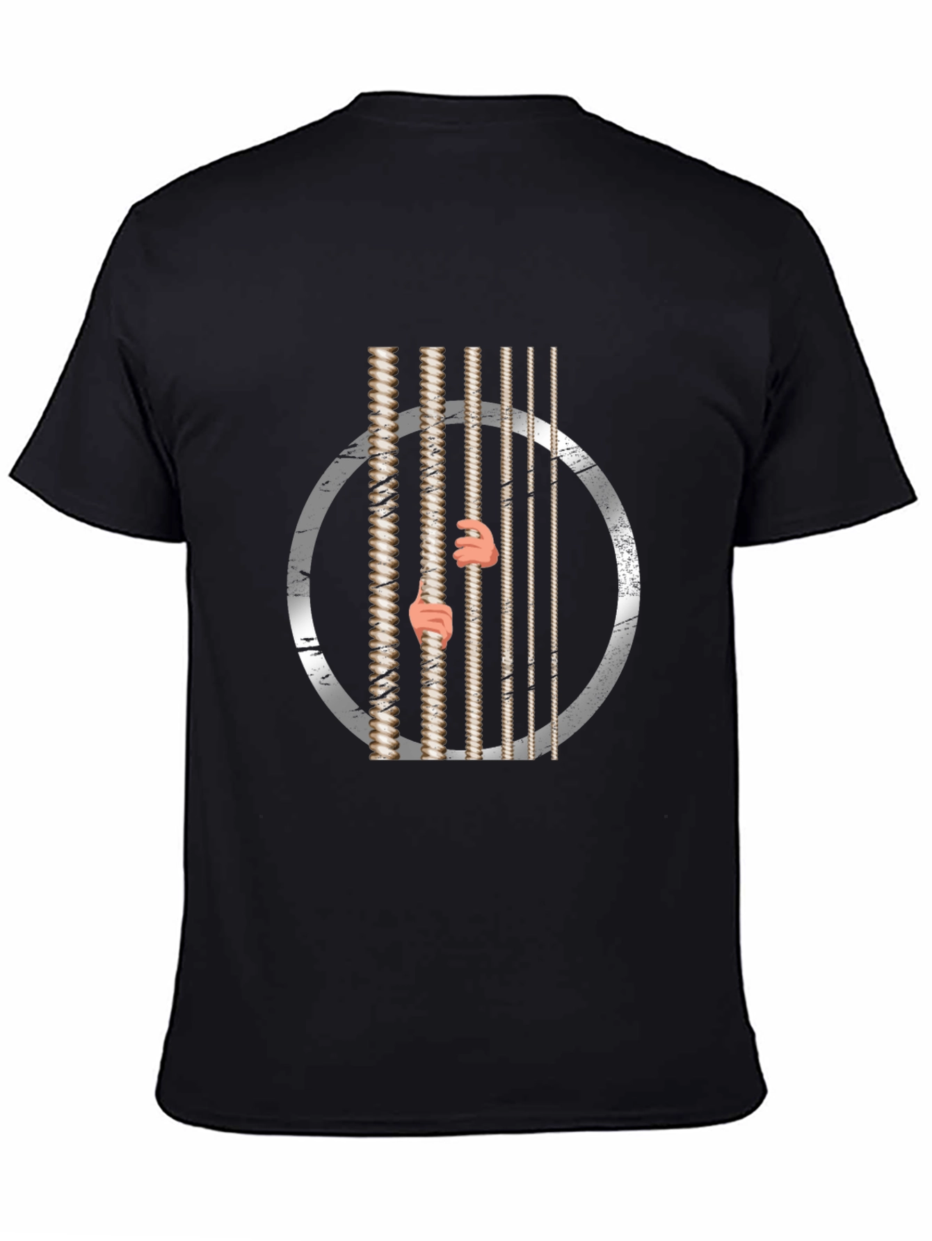 Black Guitar Strings Prison T-Shirt view 4