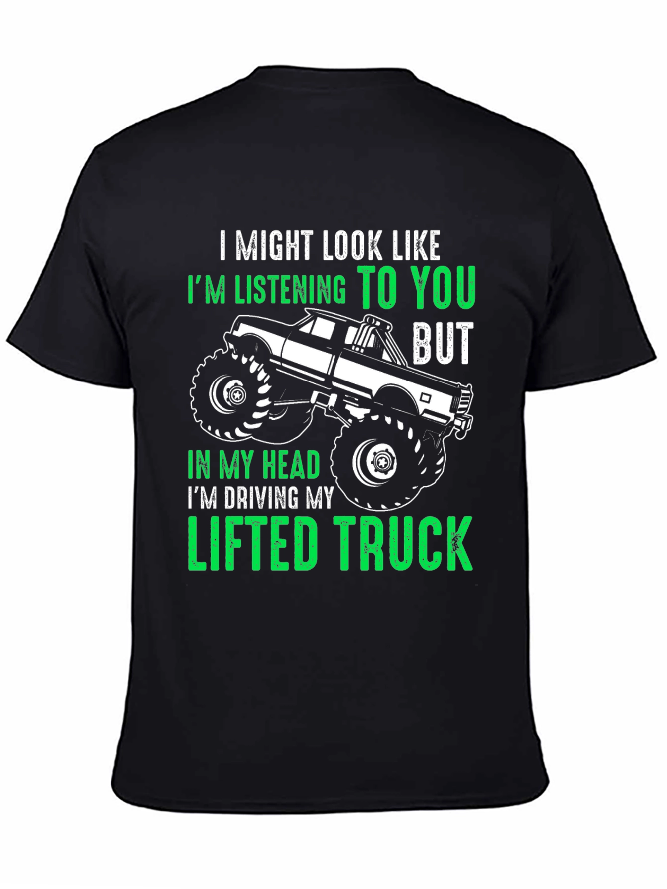 Black Lifted Truck T-Shirt - Funny Gift for Truck Lovers view 4