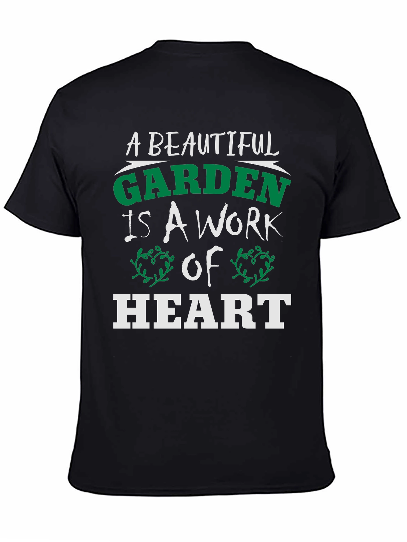 Black A Beautiful Garden Heart T-Shirt view 4