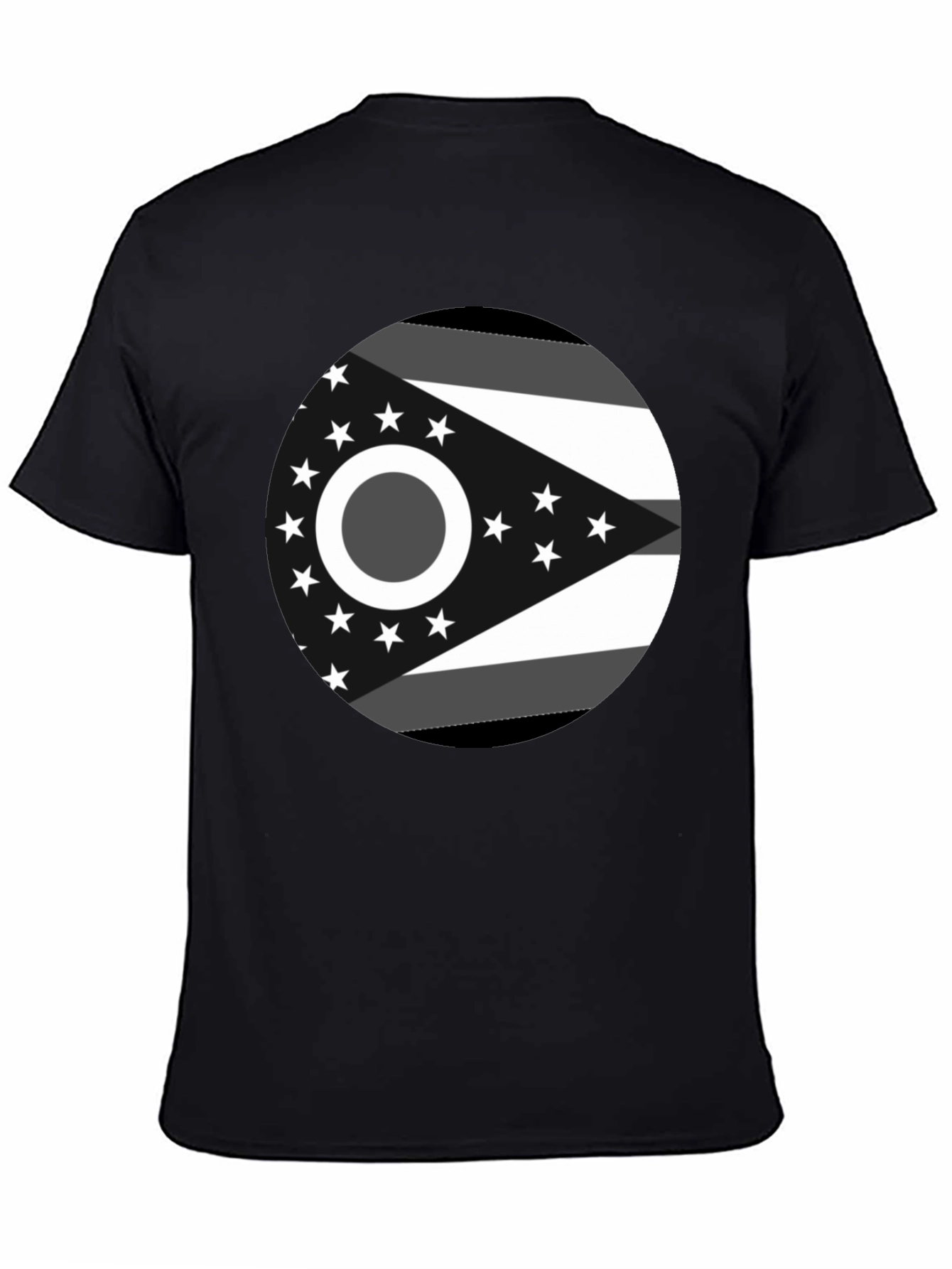 Black Ohio State Flag Graphic Tee - Black Cotton Blend view 4