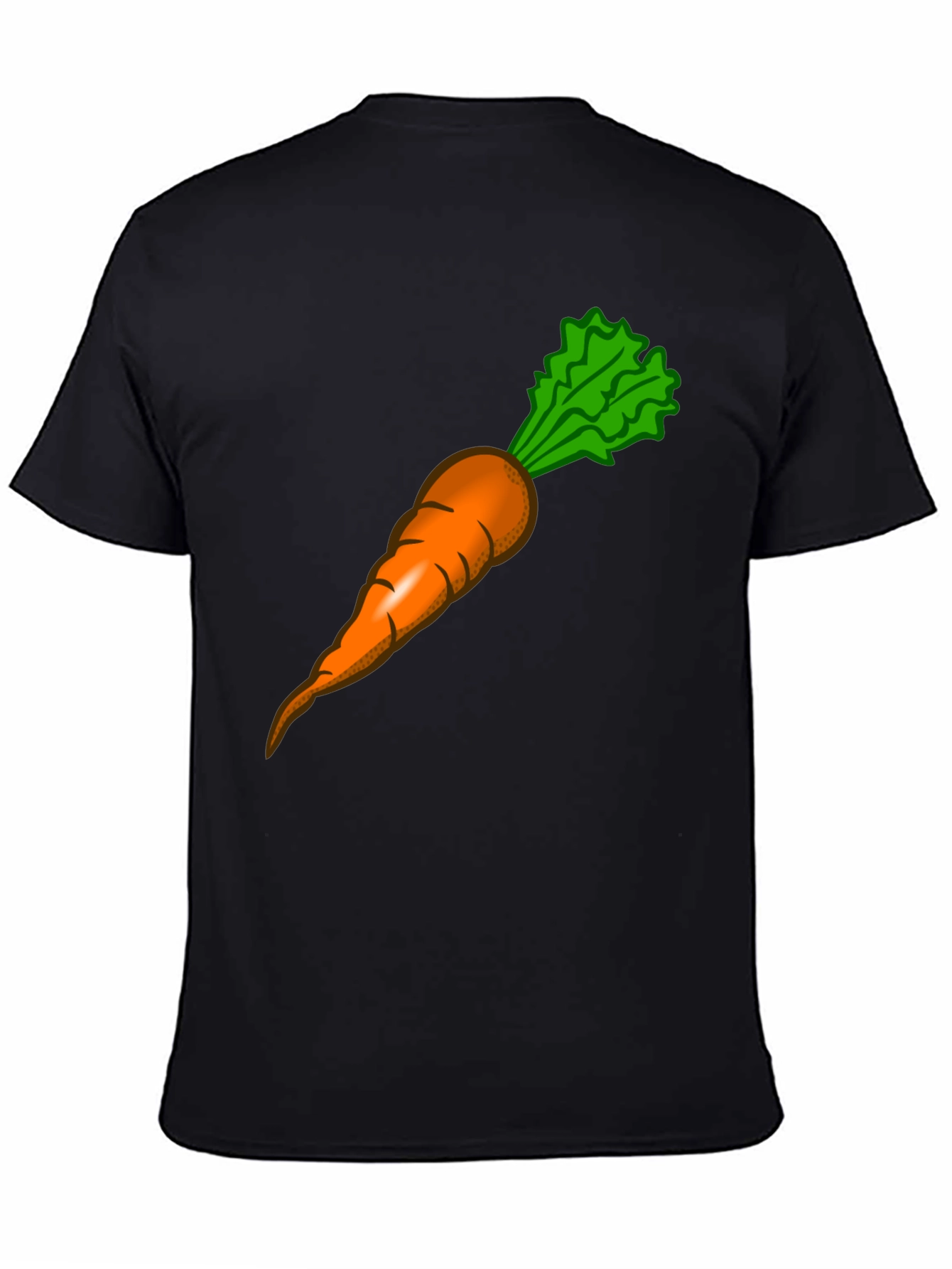 Funny Carrot Graphic Tee - Black Cotton T-Shirt - 4