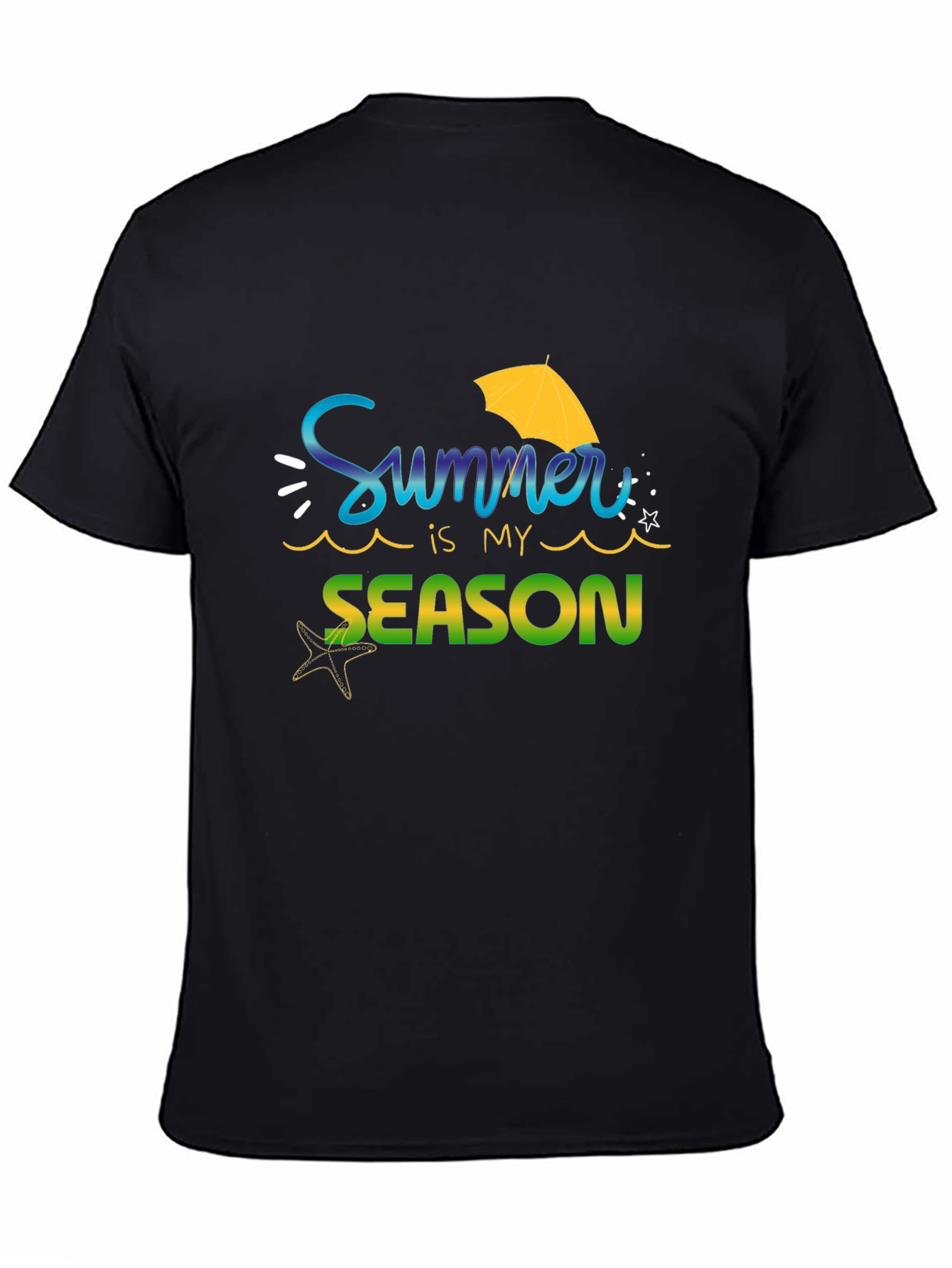 Black Summer is My Season Black T-Shirt view 4