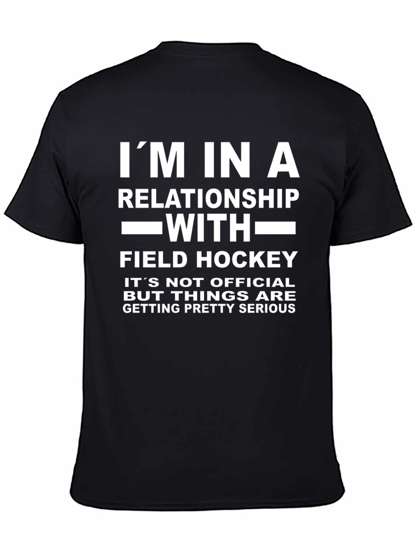 Black Field Hockey Relationship T-Shirt - Funny Sports Tee view 4