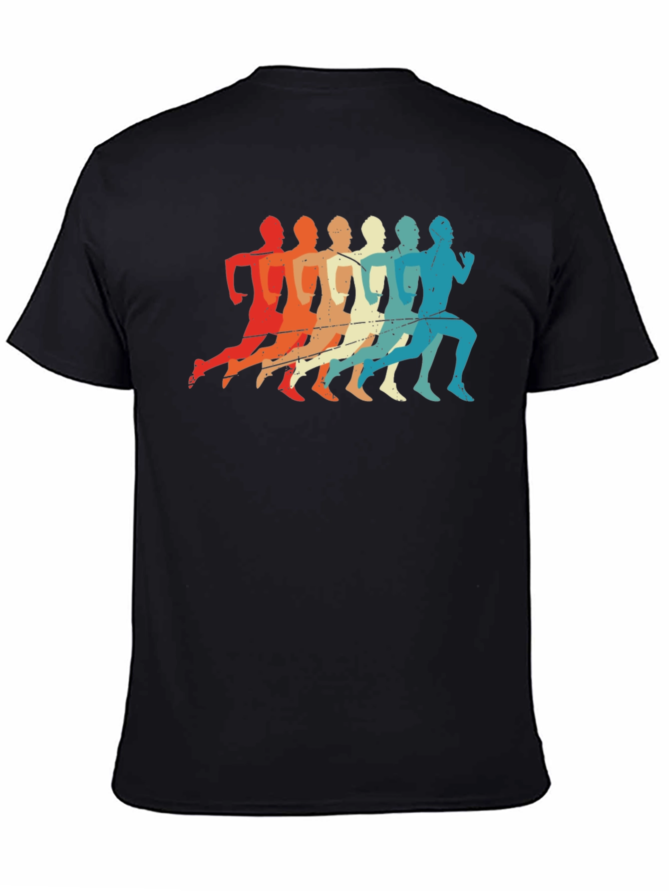 Black Retro Runner Graphic T-Shirt - Vintage Style Tee view 4