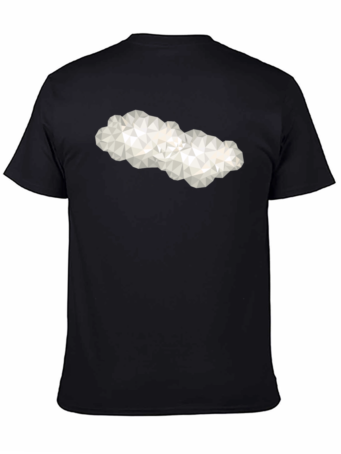 Black Geometric Cloud Graphic Tee - Modern Casual Shirt view 4