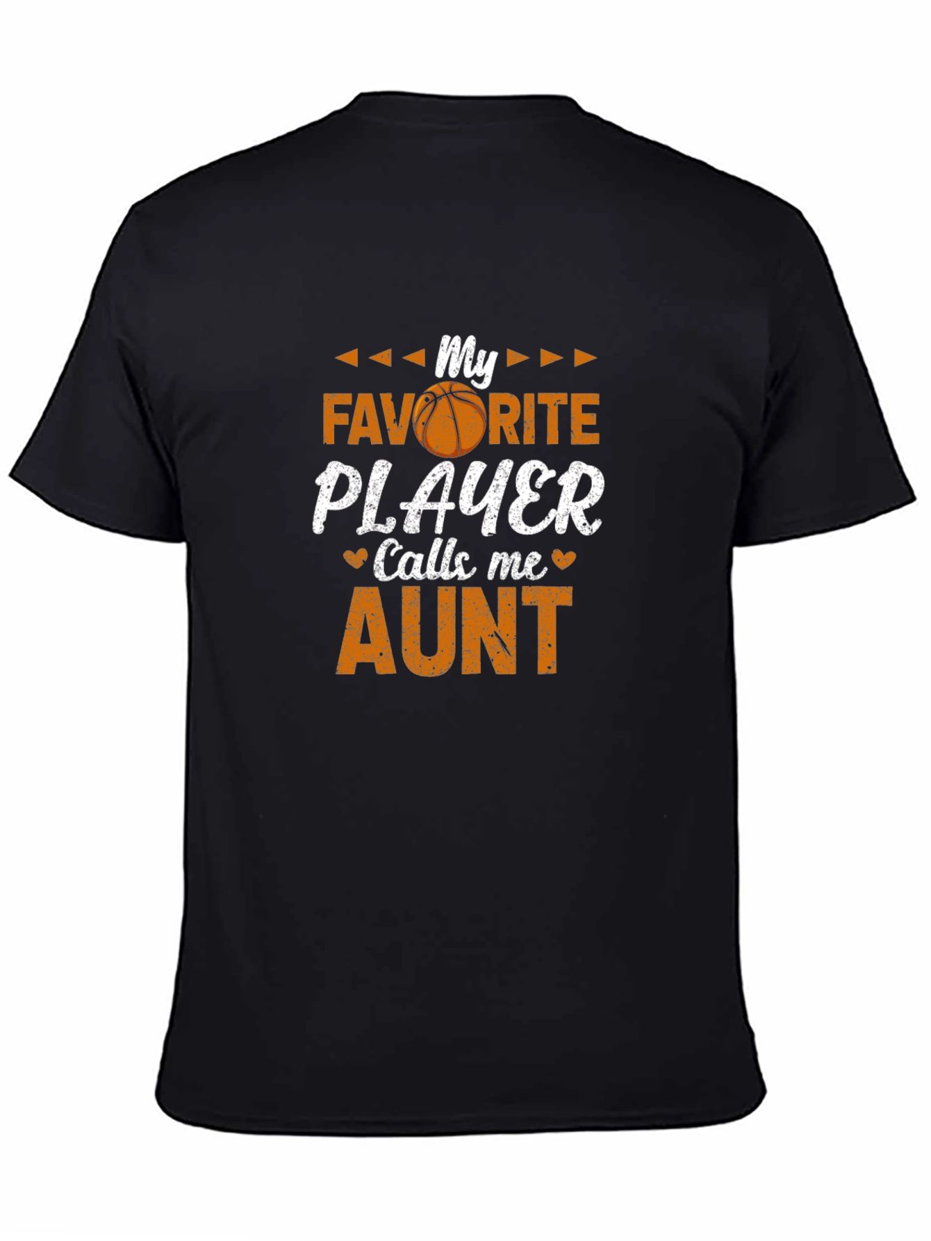 Black My Favorite Player Calls Me Aunt Basketball T-Shirt view 4