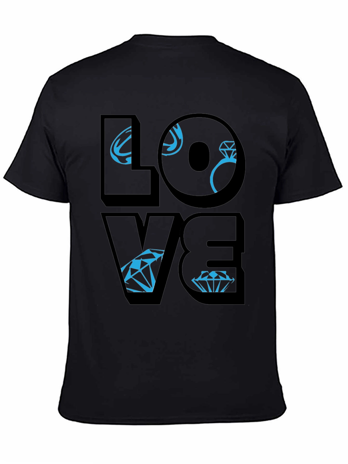 Black Love Diamond Graphic Tee - Stylish Unisex T-Shirt view 4