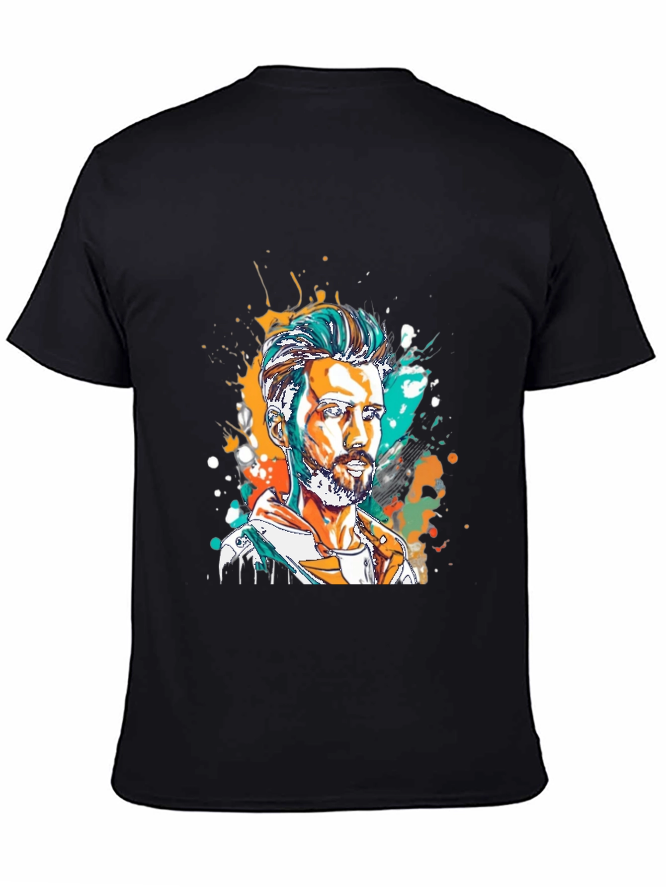 Black Artistic Man Portrait Graphic Tee view 4