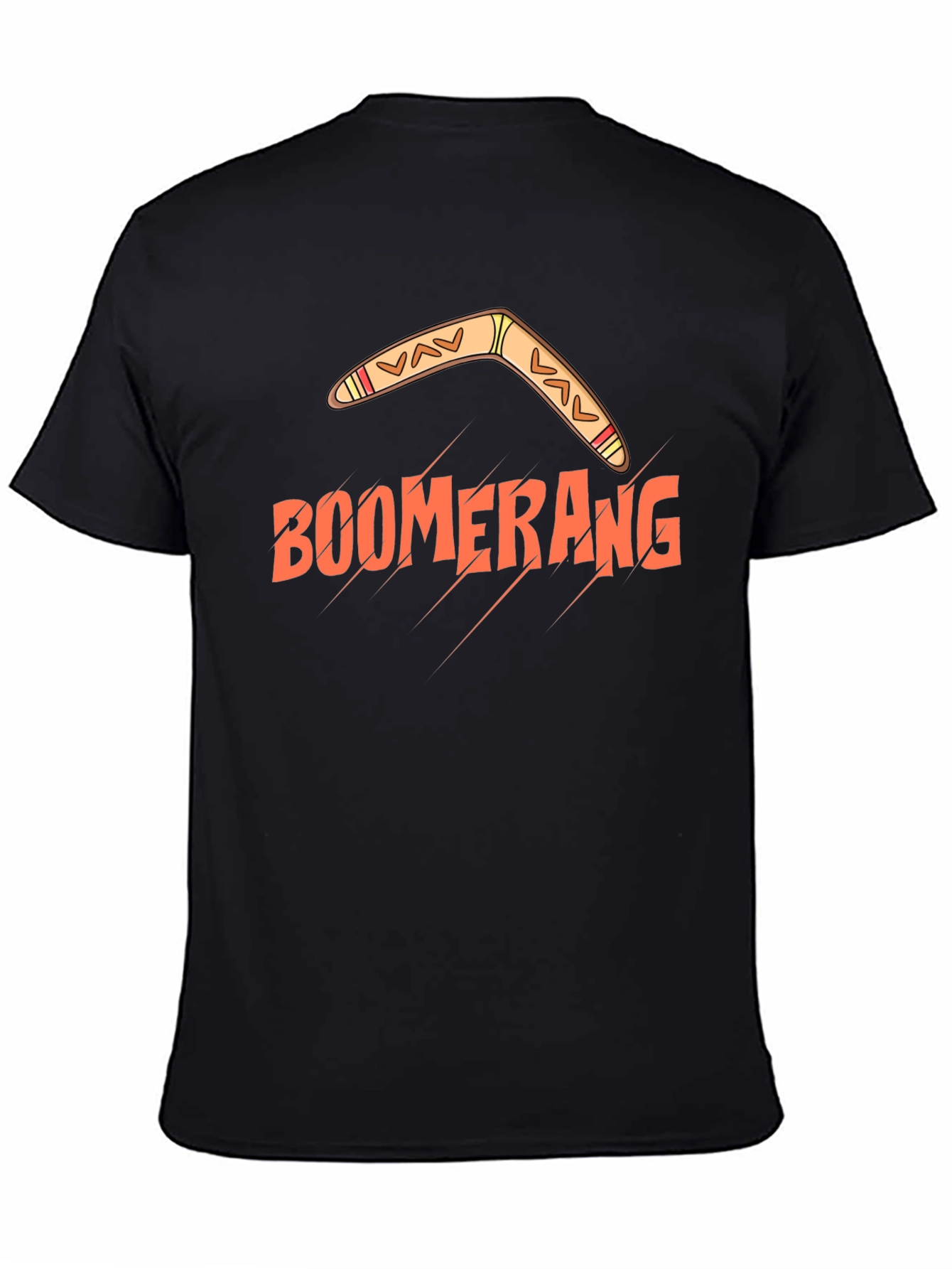 Black Boomerang Graphic T-Shirt - Black Cotton Tee view 4