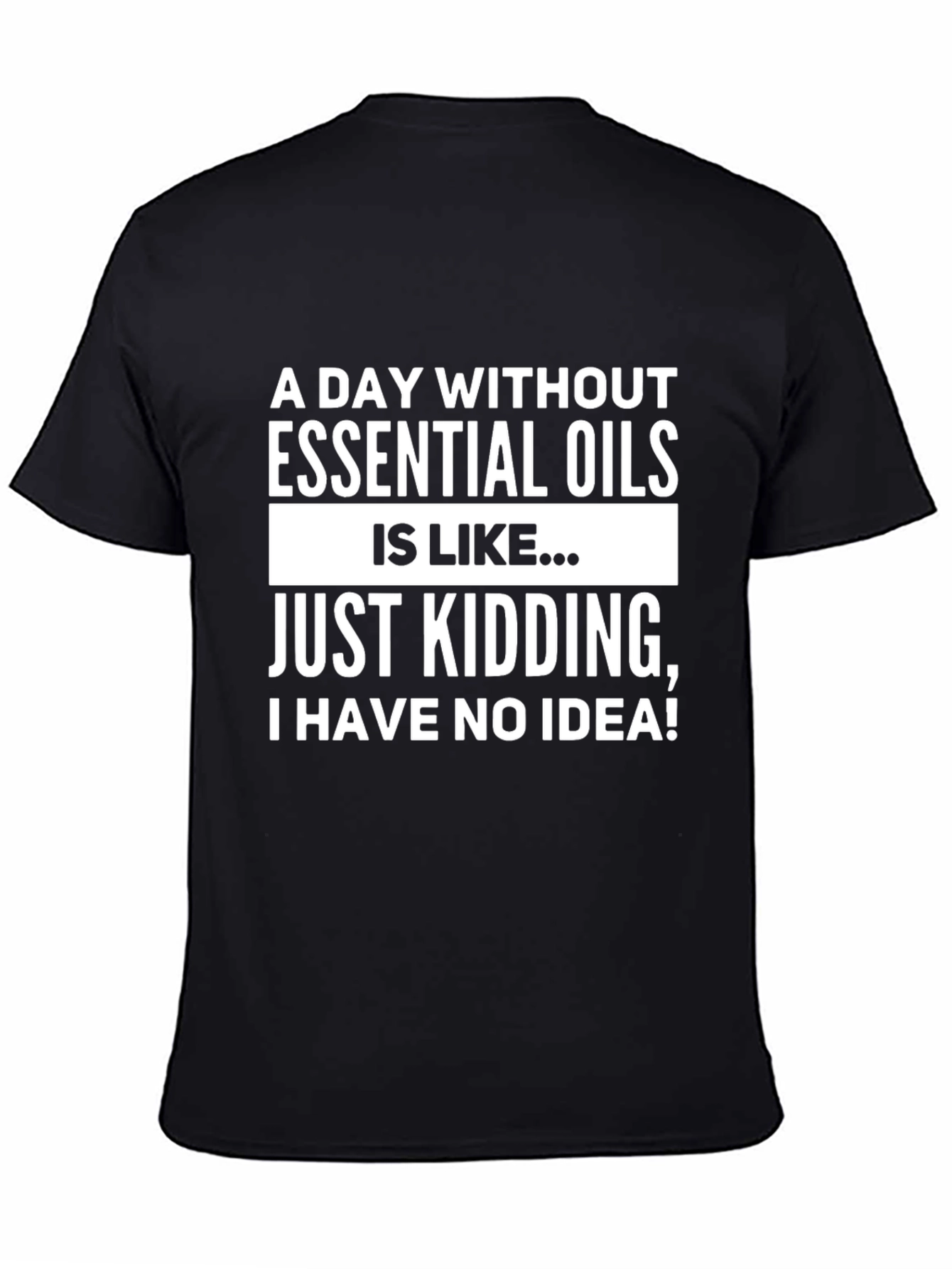 Black Essential Oils Funny Graphic T-Shirt view 4