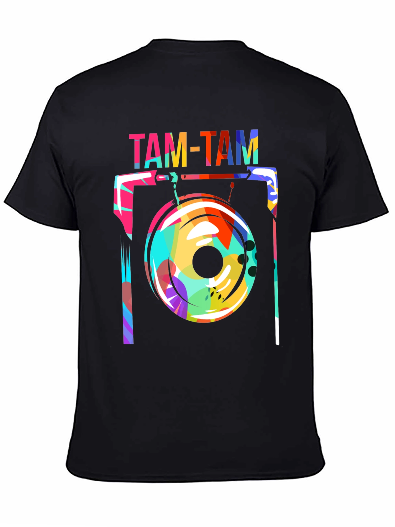 Black Funky Tam-Tam Gong Graphic Tee - Black view 4