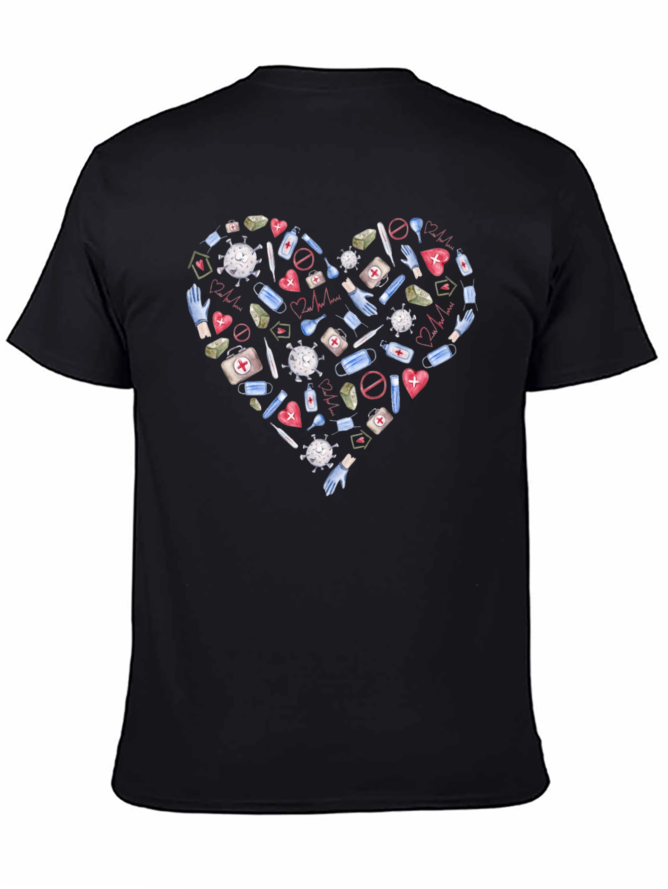 Black Essential Worker Heart T-Shirt - Show Your Appreciation view 4