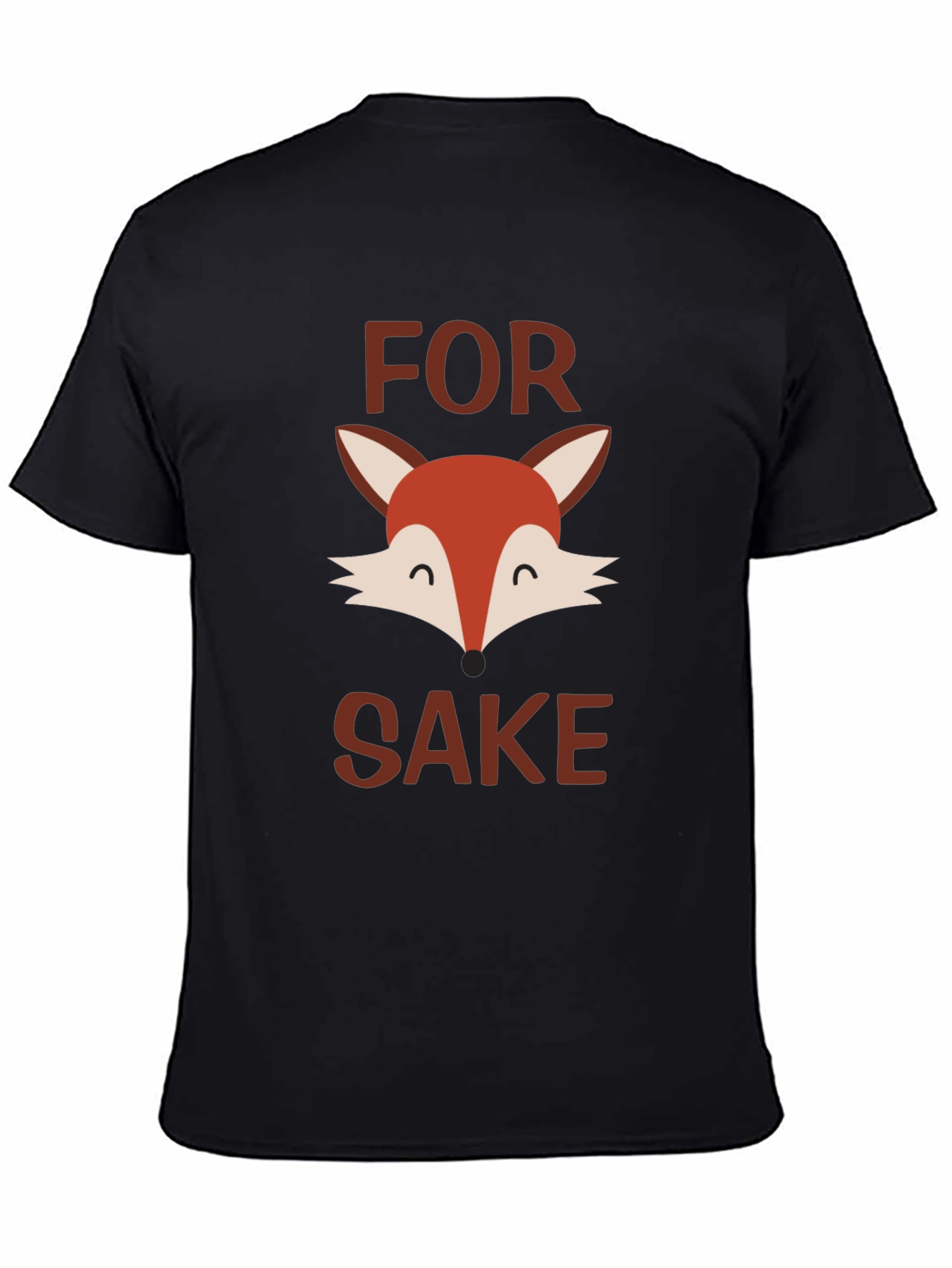 Black For Fox Sake T-Shirt - Funny Animal Graphic Tee view 4