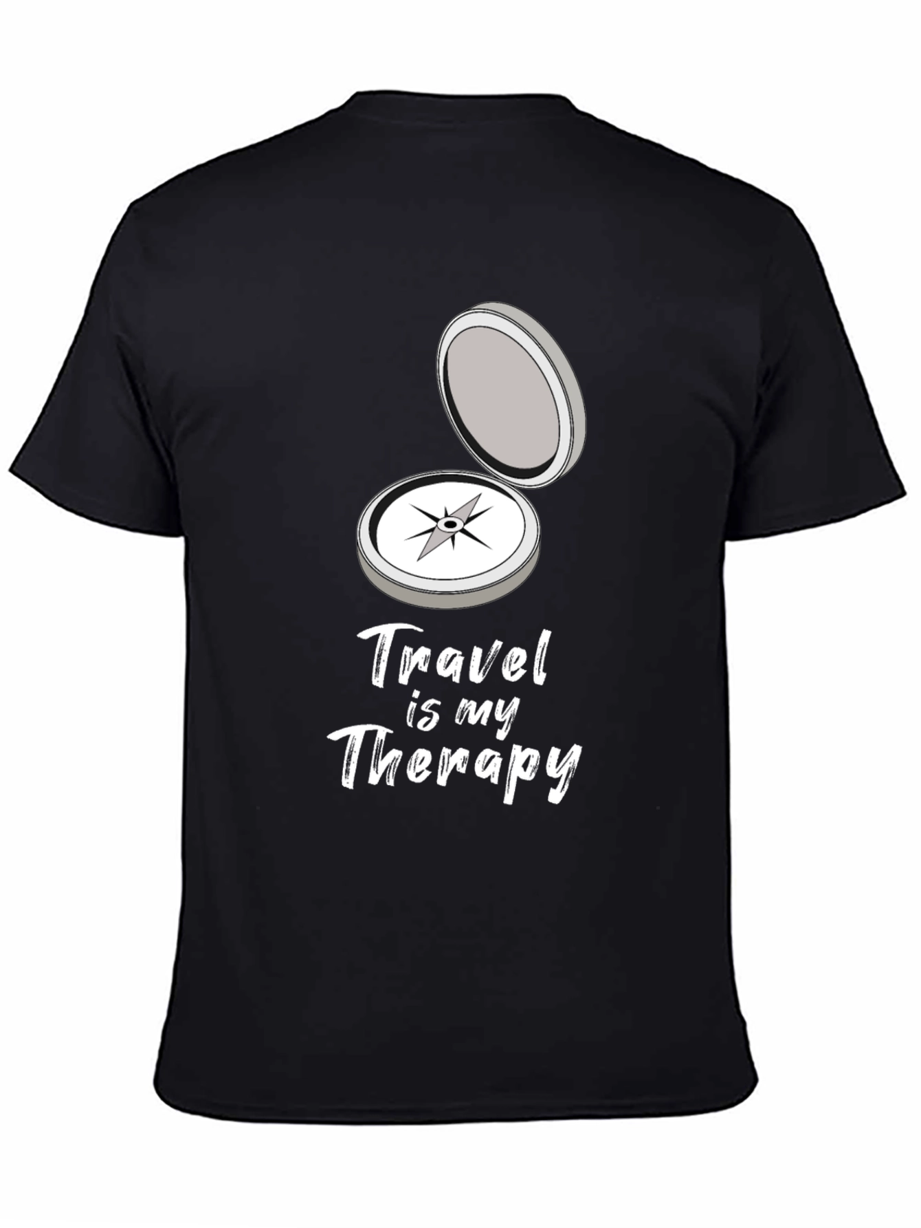 Black Travel Is My Therapy Graphic T-Shirt view 4