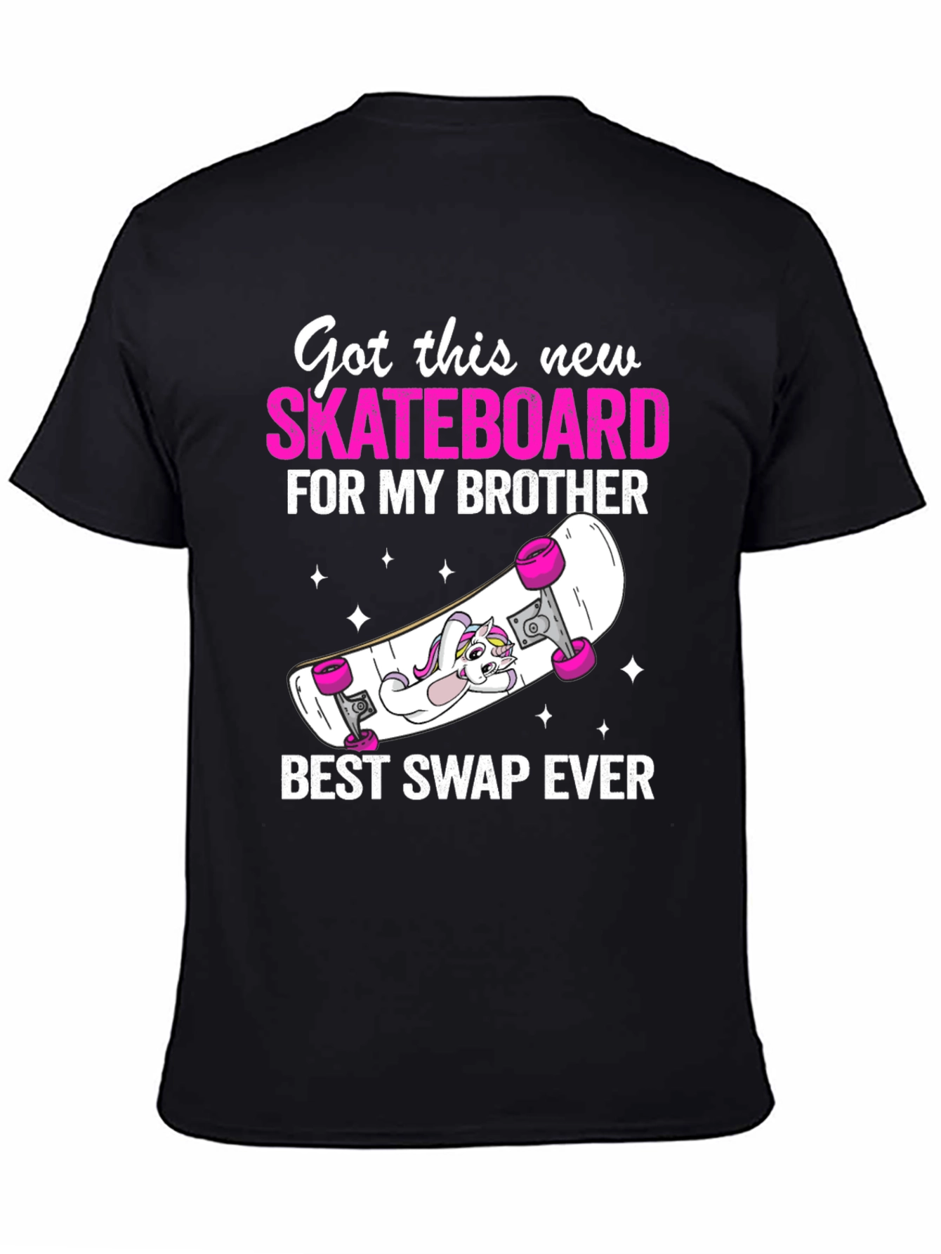 Black Skateboard Brother Graphic Tee - Best Swap Ever! view 4