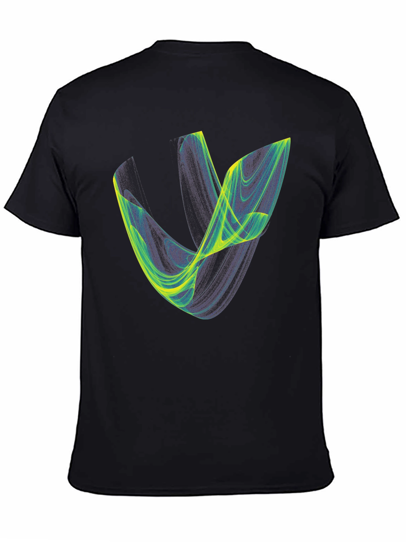 Black Abstract Graphic Tee - Black Cotton Blend view 4